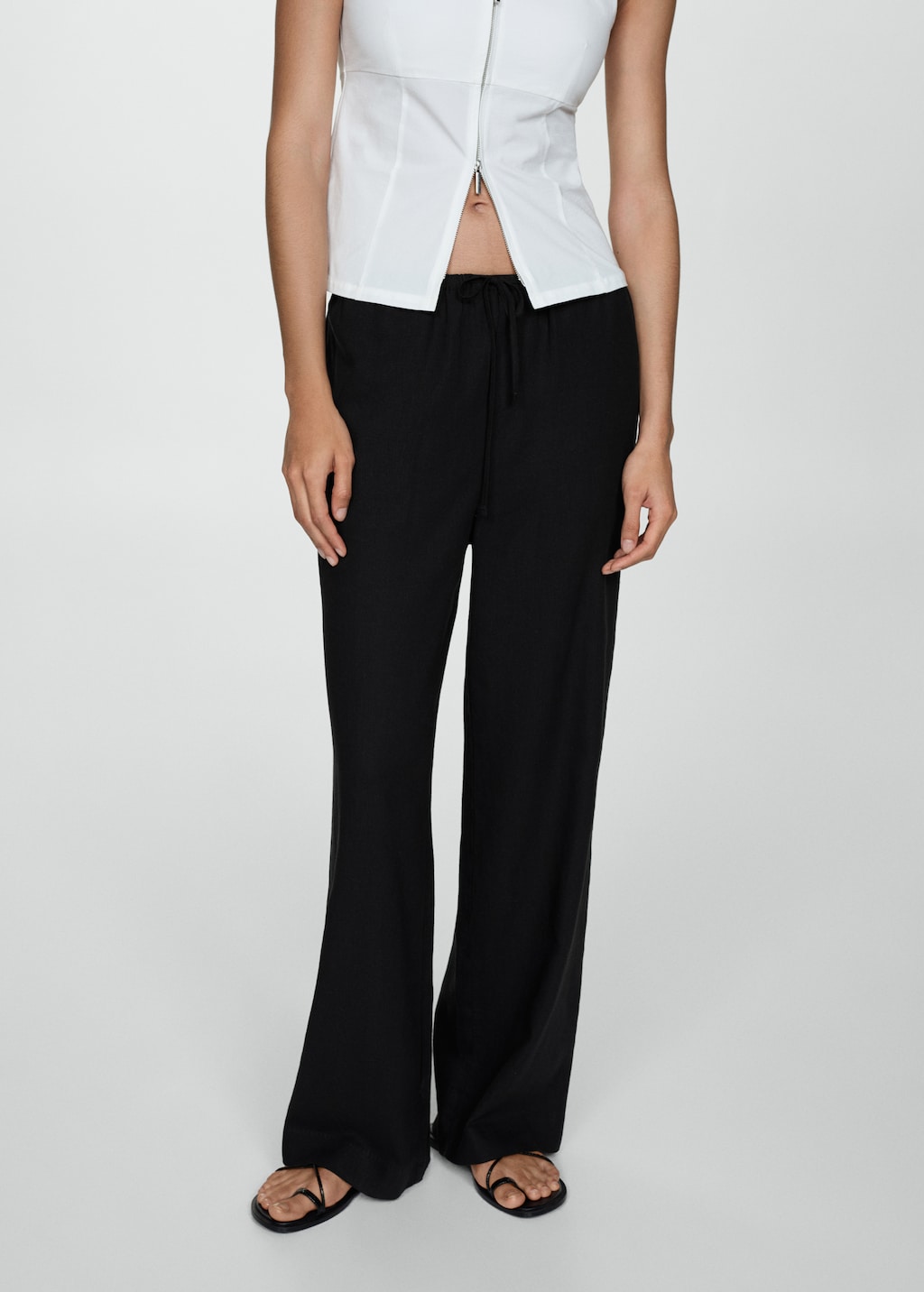Mango Gerade Leinenhose