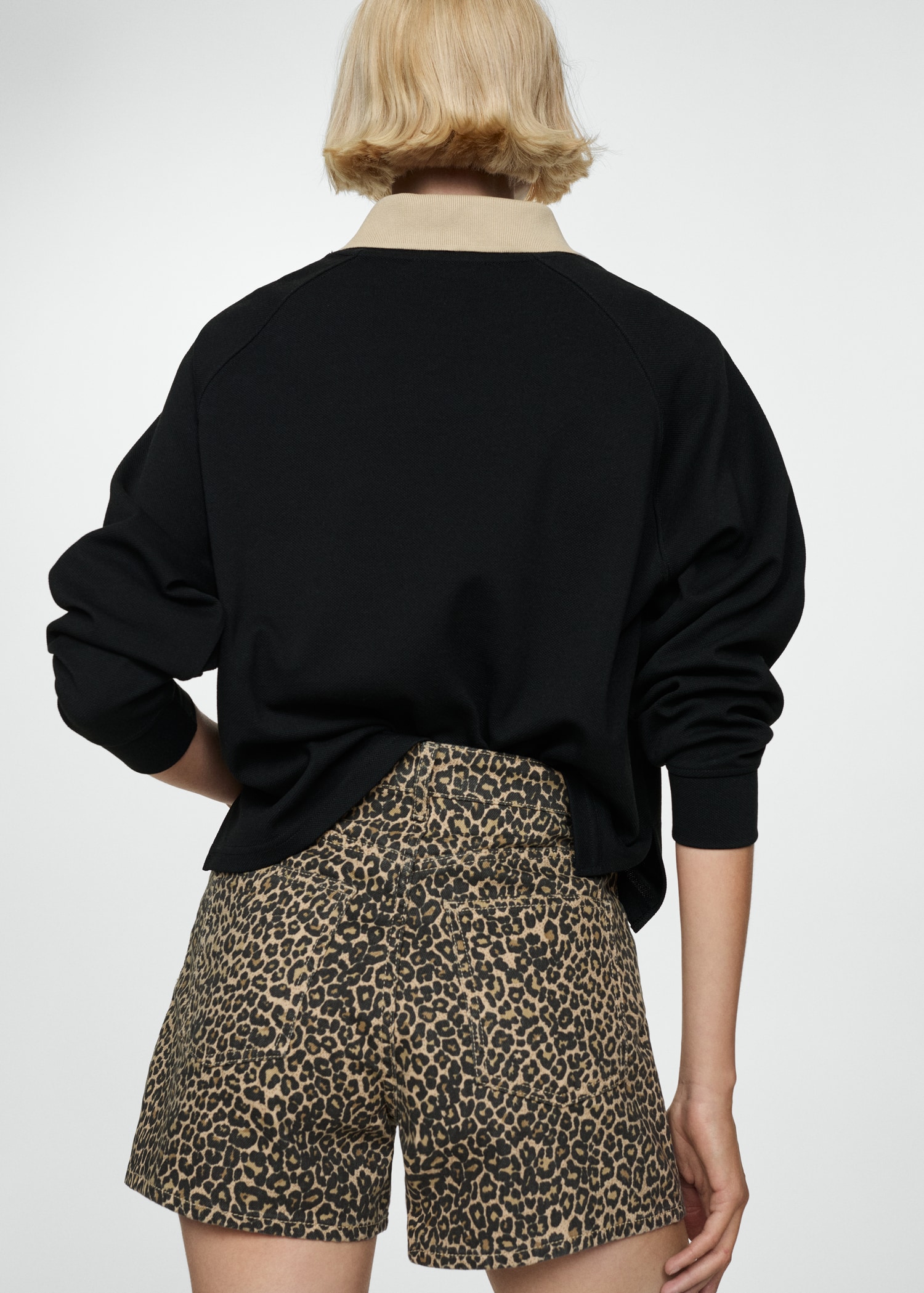 Animal Print Pantalon Corto Leopardo Shorts Rectos Leopardo Mujer
