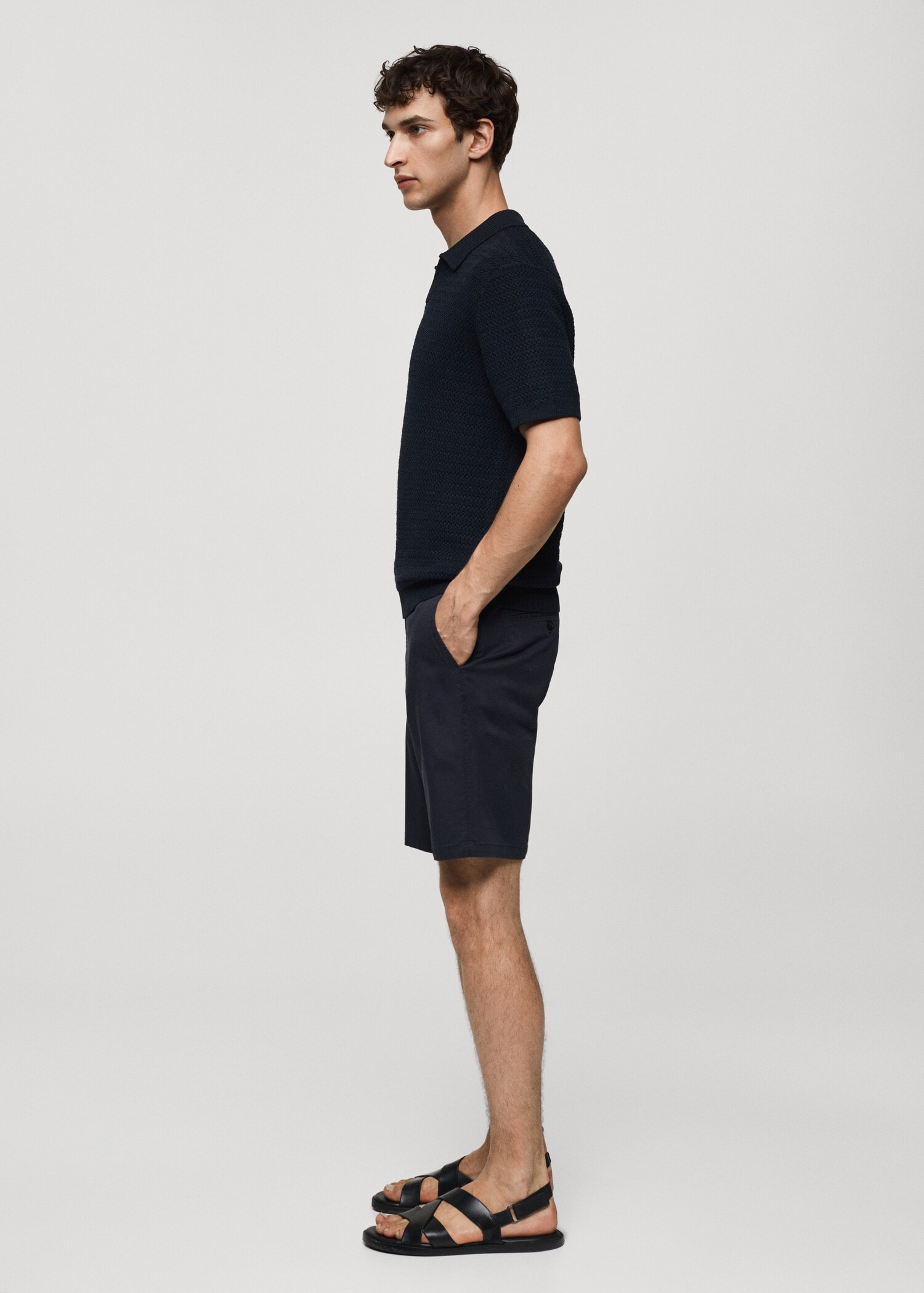 Katoenen chino slim-fit bermuda - Detail van het artikel 2