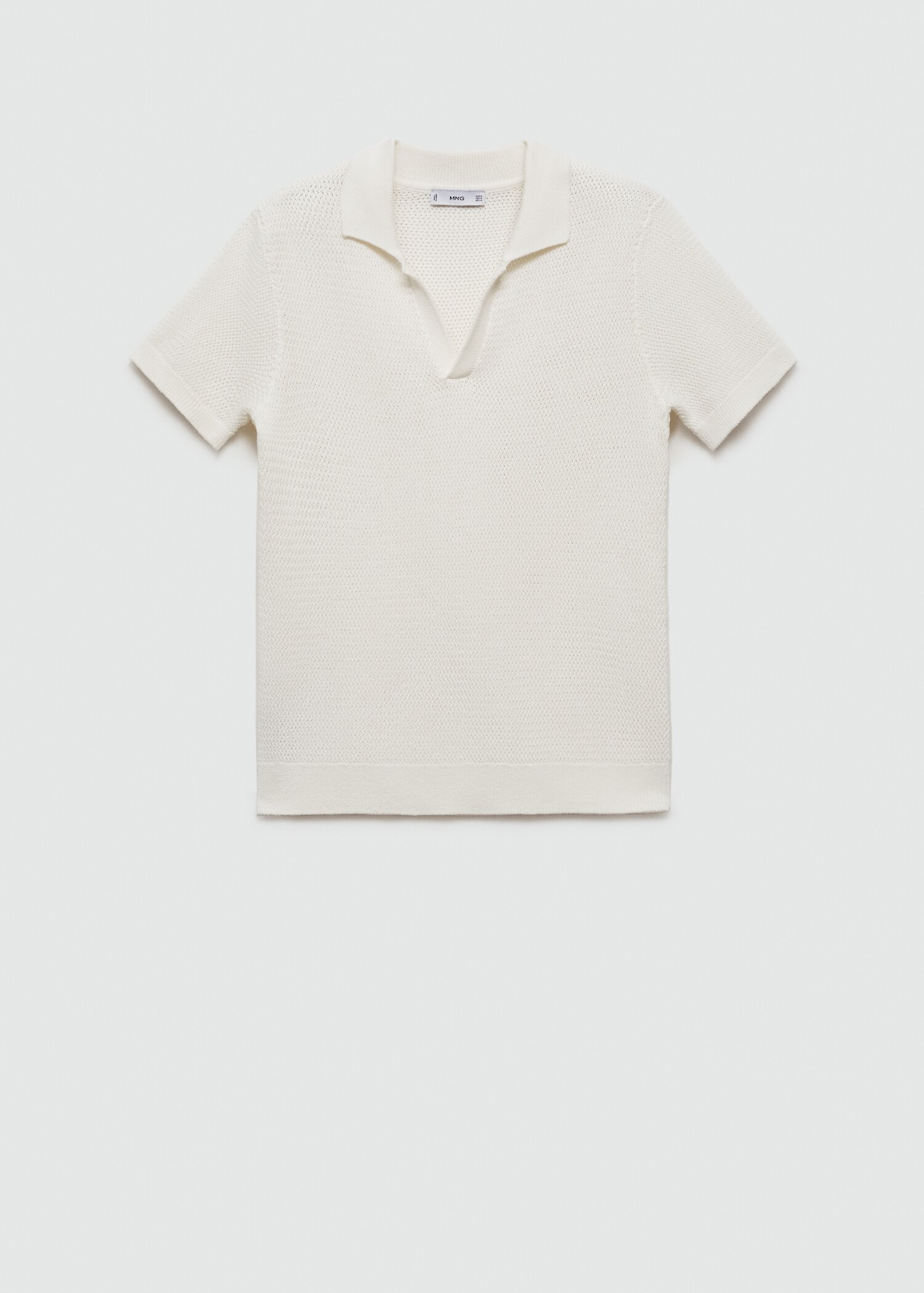 Openwork cotton knitte polo shirt MANGO Pakistan