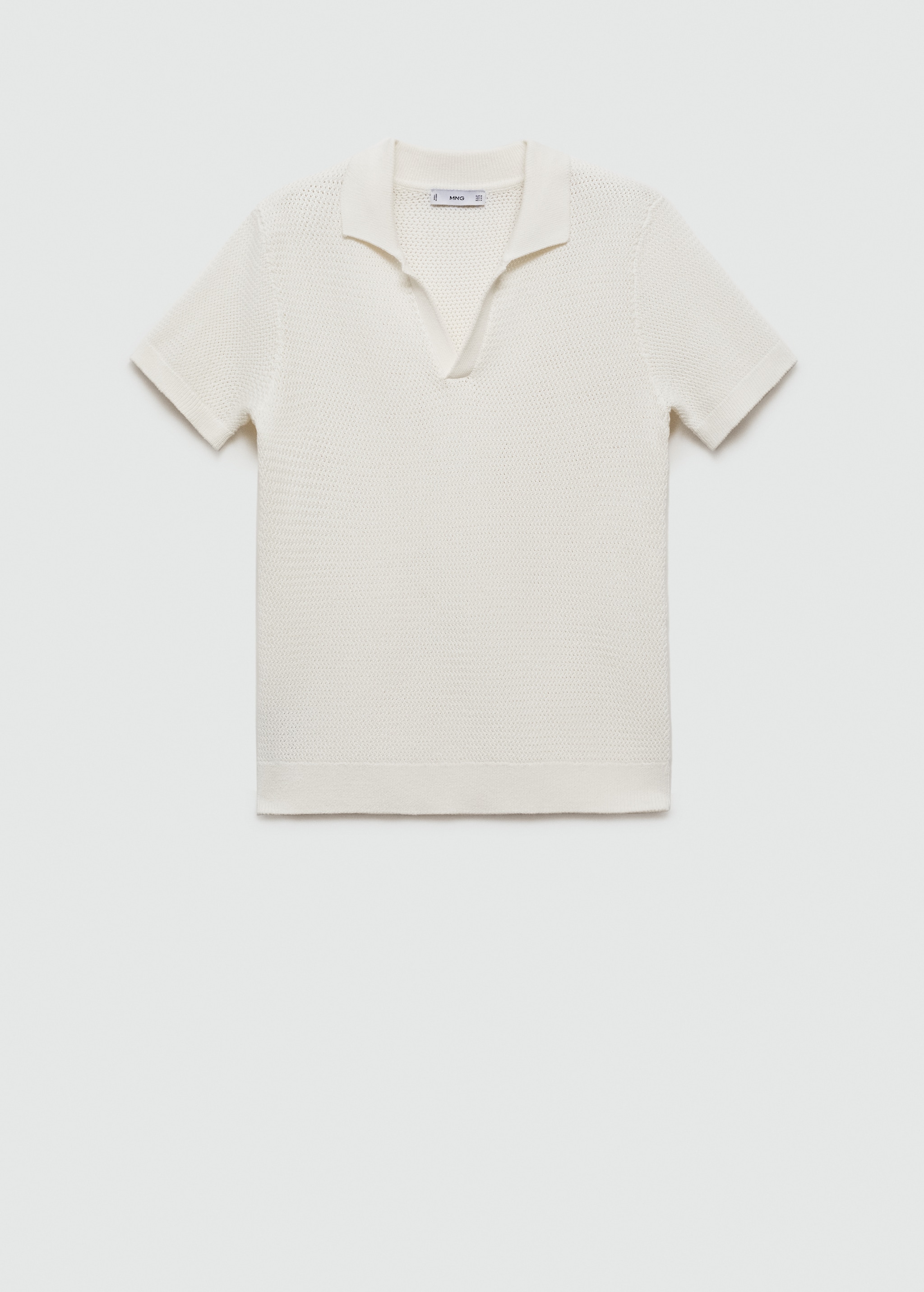 Openwork cotton knitte polo shirt MANGO Pakistan