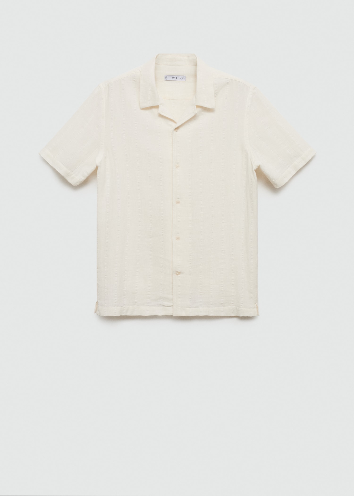 Regular fit seersucker cotton shirt - Article without model