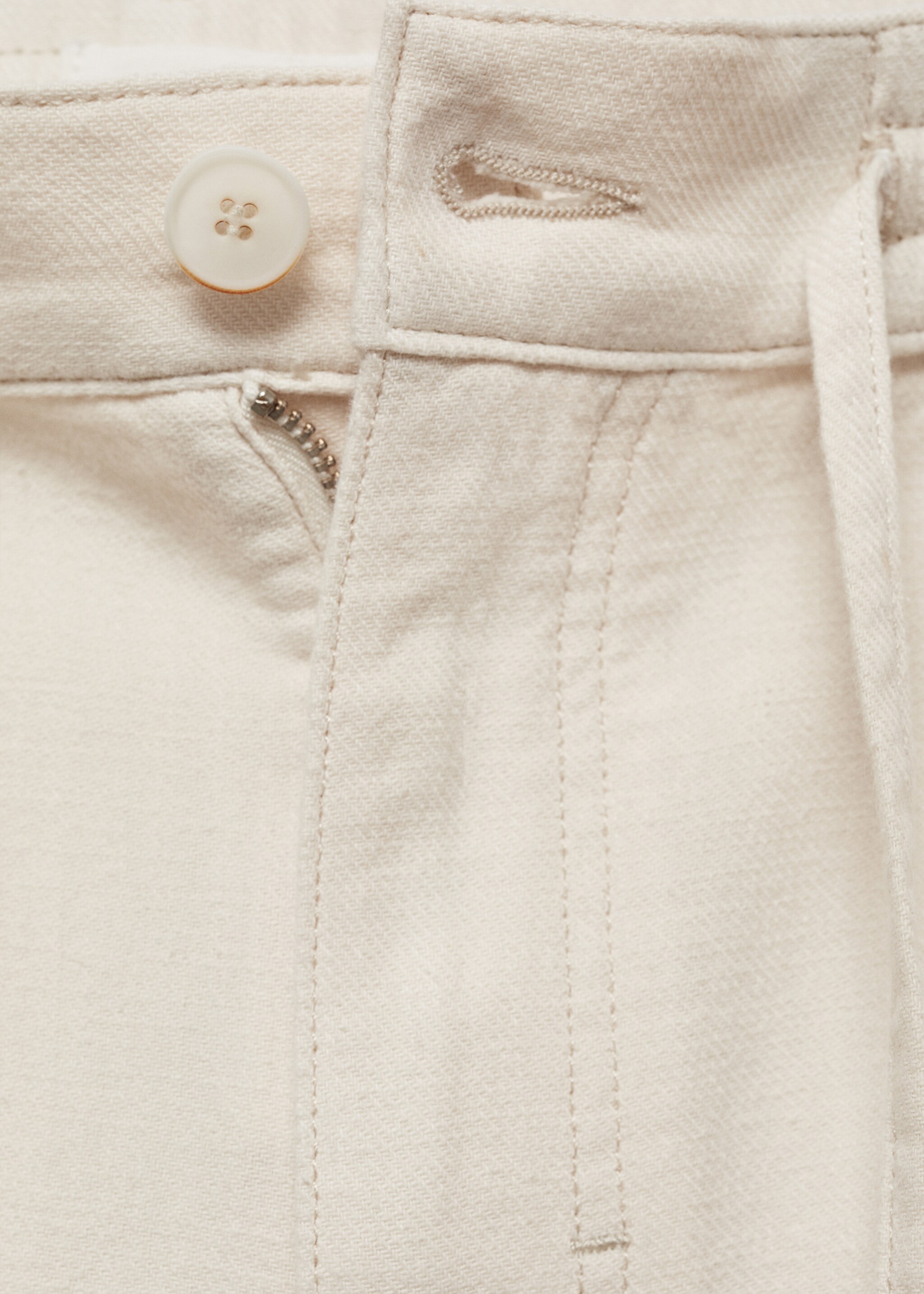 Bermudas algodón cordón - Detalle del artículo 8, Blanco roto. Ref: 77040601-00.