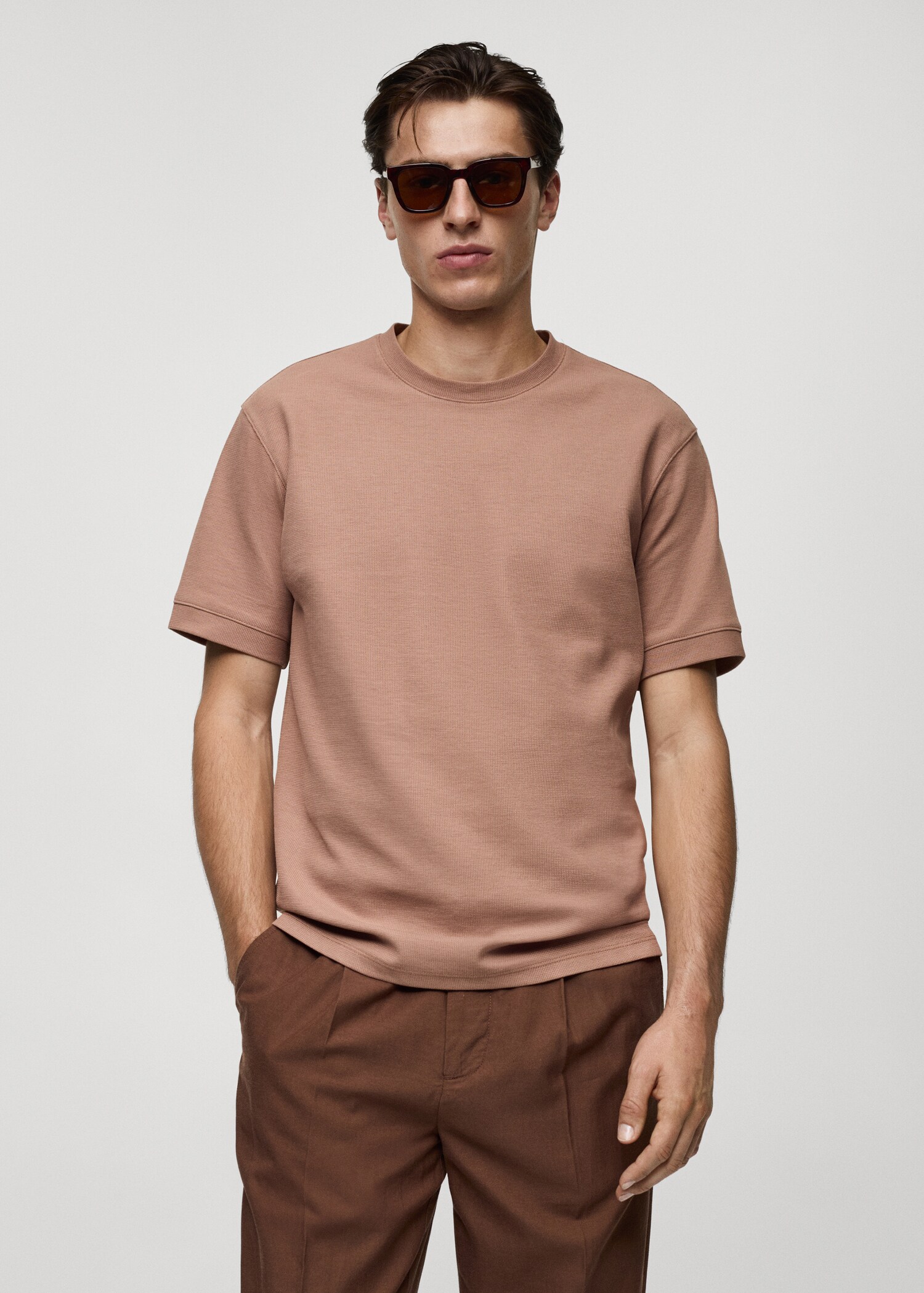 T-shirt with regular-fit structure - Medium plane