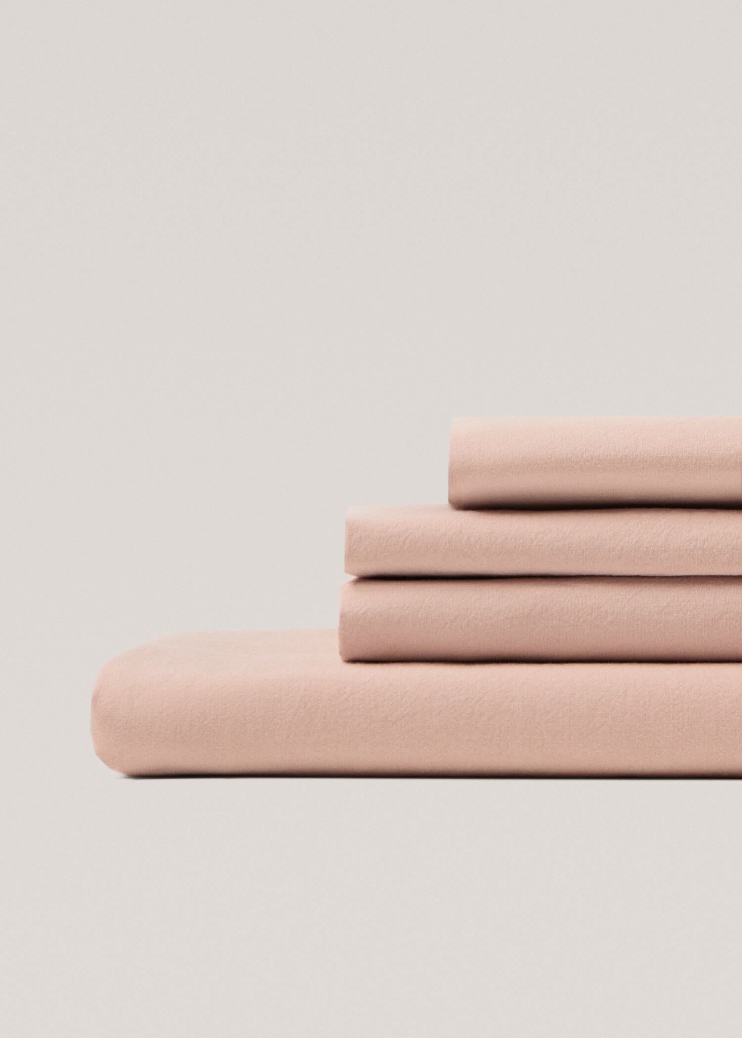 Drap-housse coton lavé lit 160 cm - Plan moyen