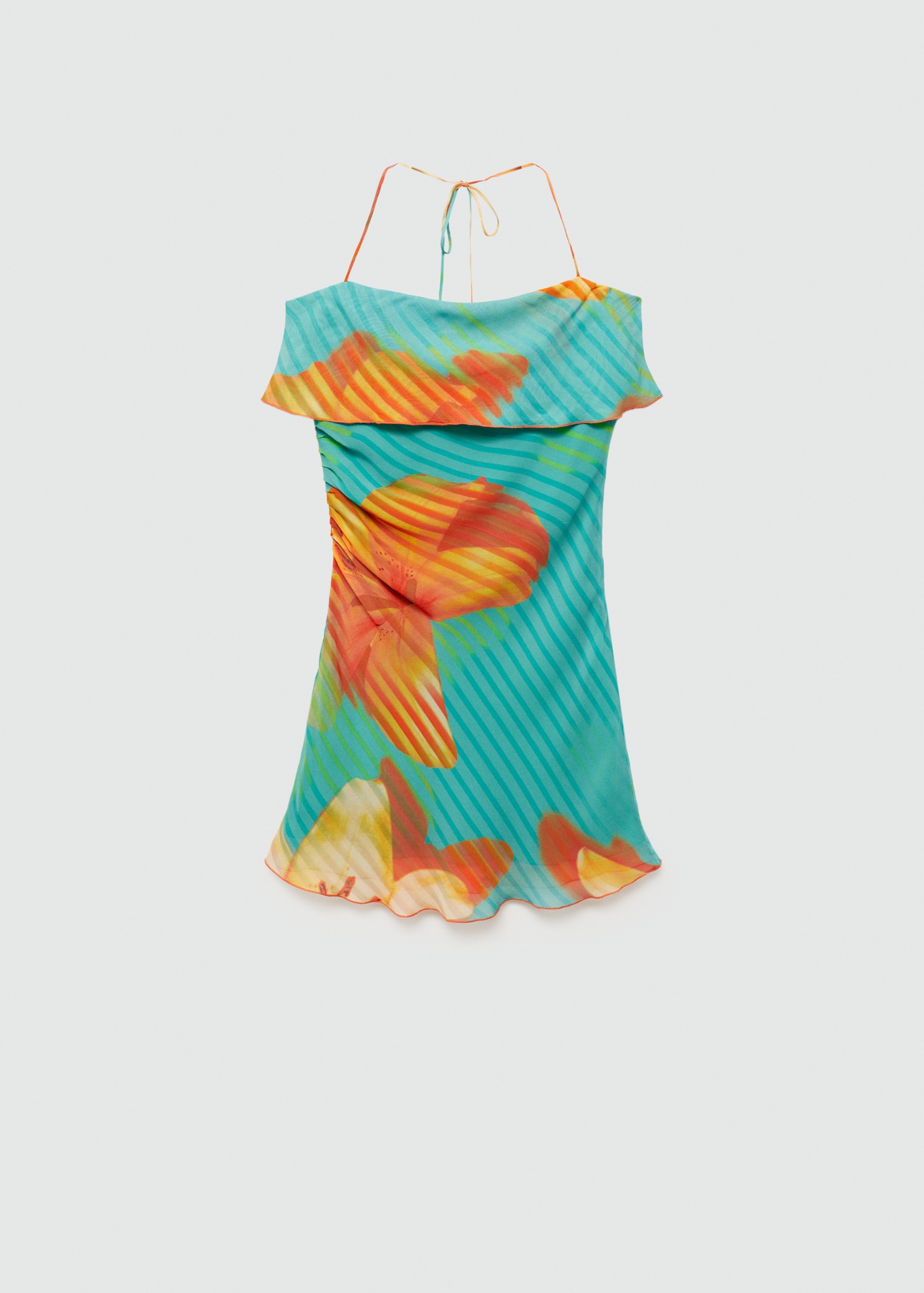 Printed dress with turn-down neckline - Article without model
