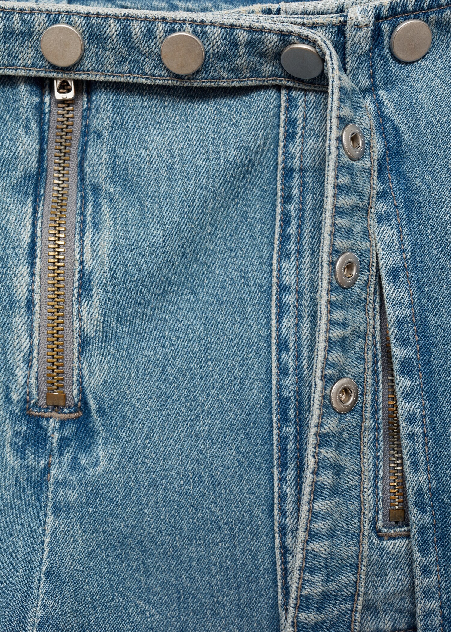 Jeans wideleg costuras botones a presión - Detalle del artículo 8