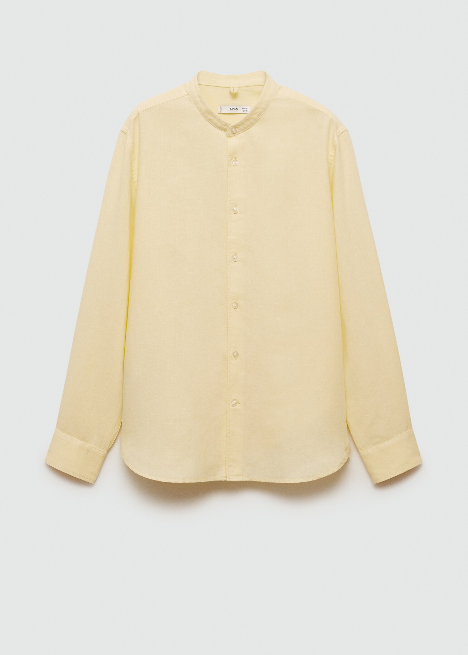 Classic fit linen shirt mao collar - Article without model