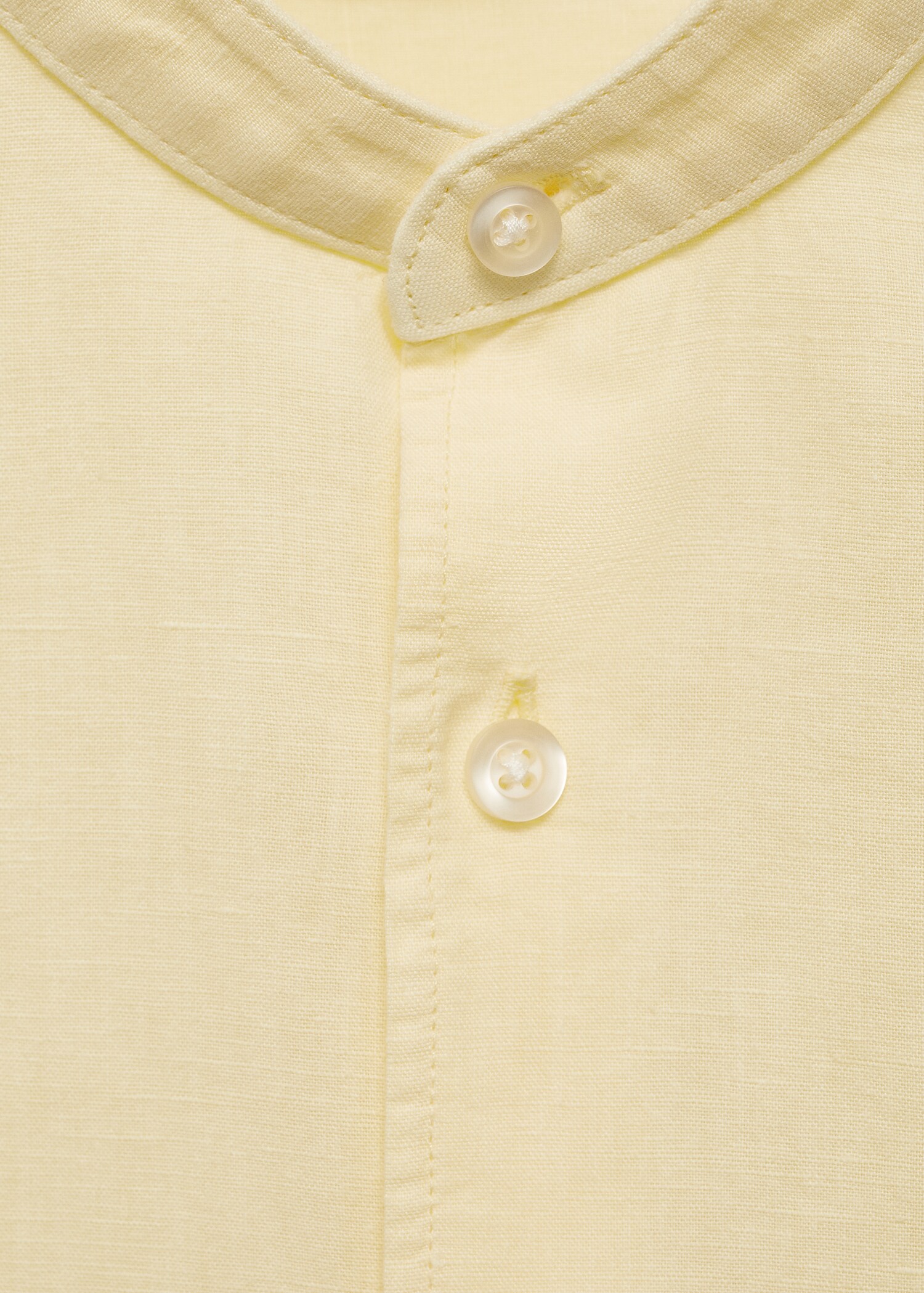 Classic fit linen shirt mao collar - Details of the article 8