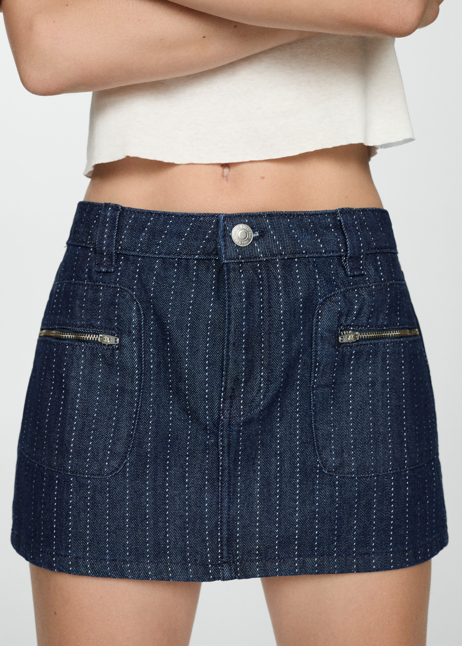 Denim mini-skirt with seam detail - Details of the article 6