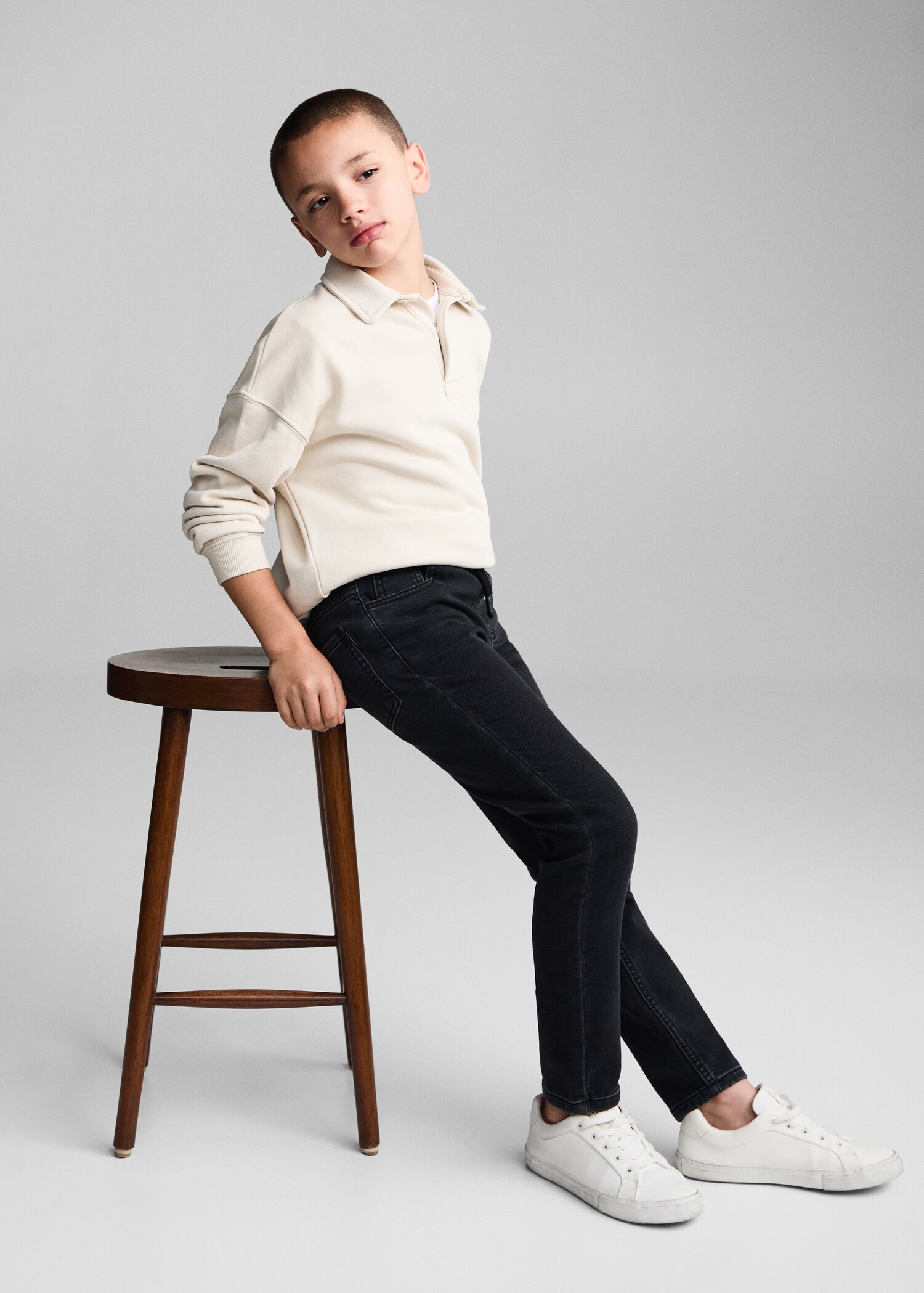 Drawstring waist jeans - Medium plane