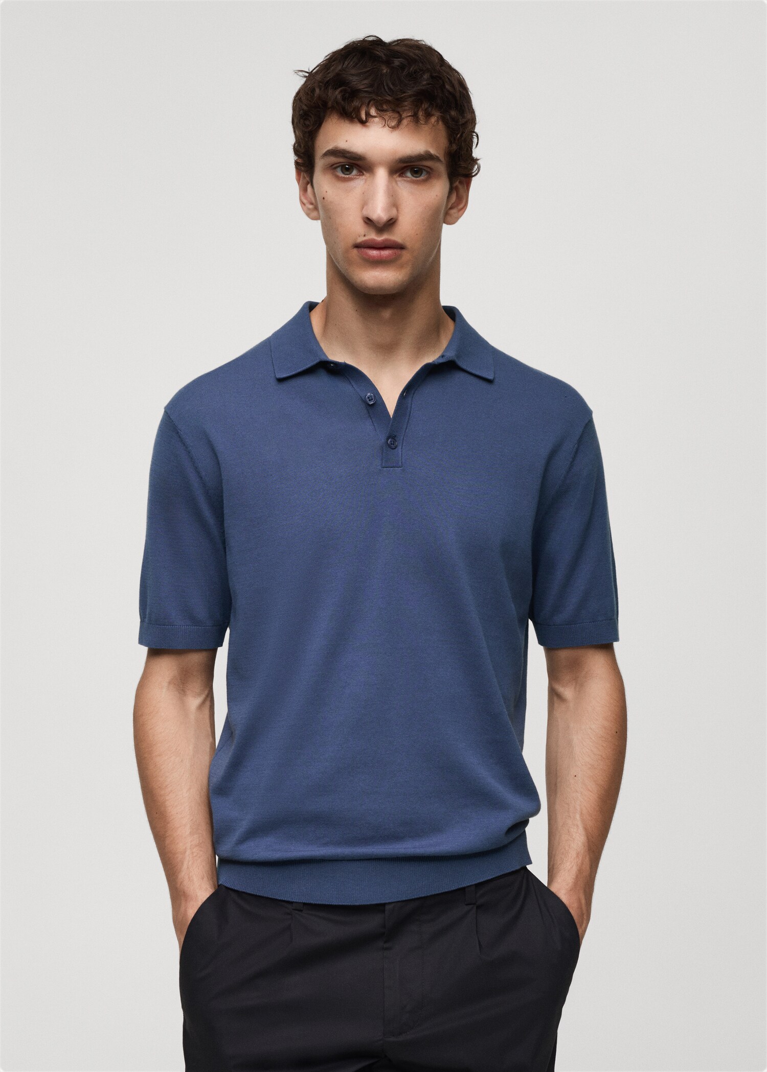 100% cotton knitted polo shirt - Medium plane