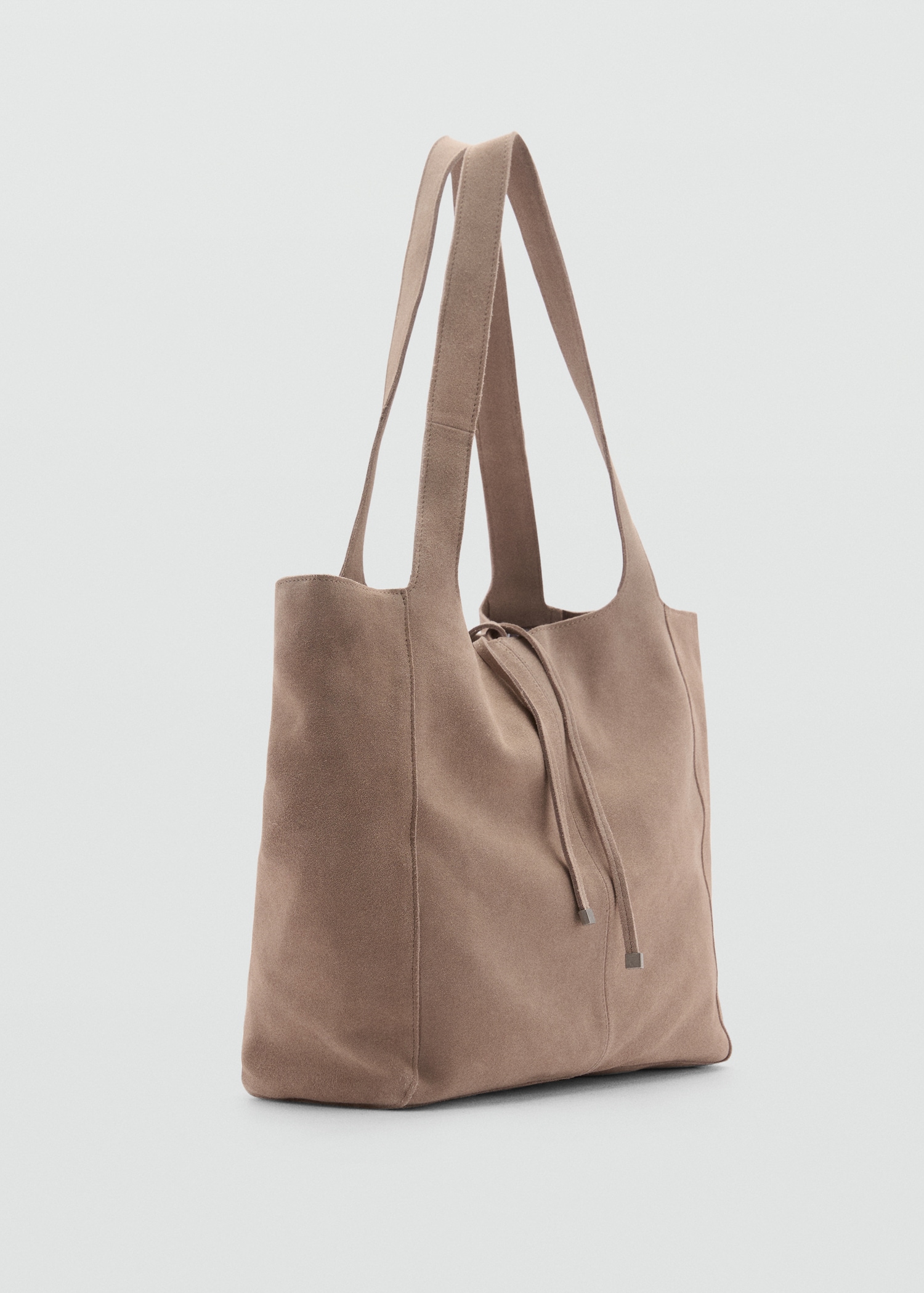 Leather shopper bag - Medium plane