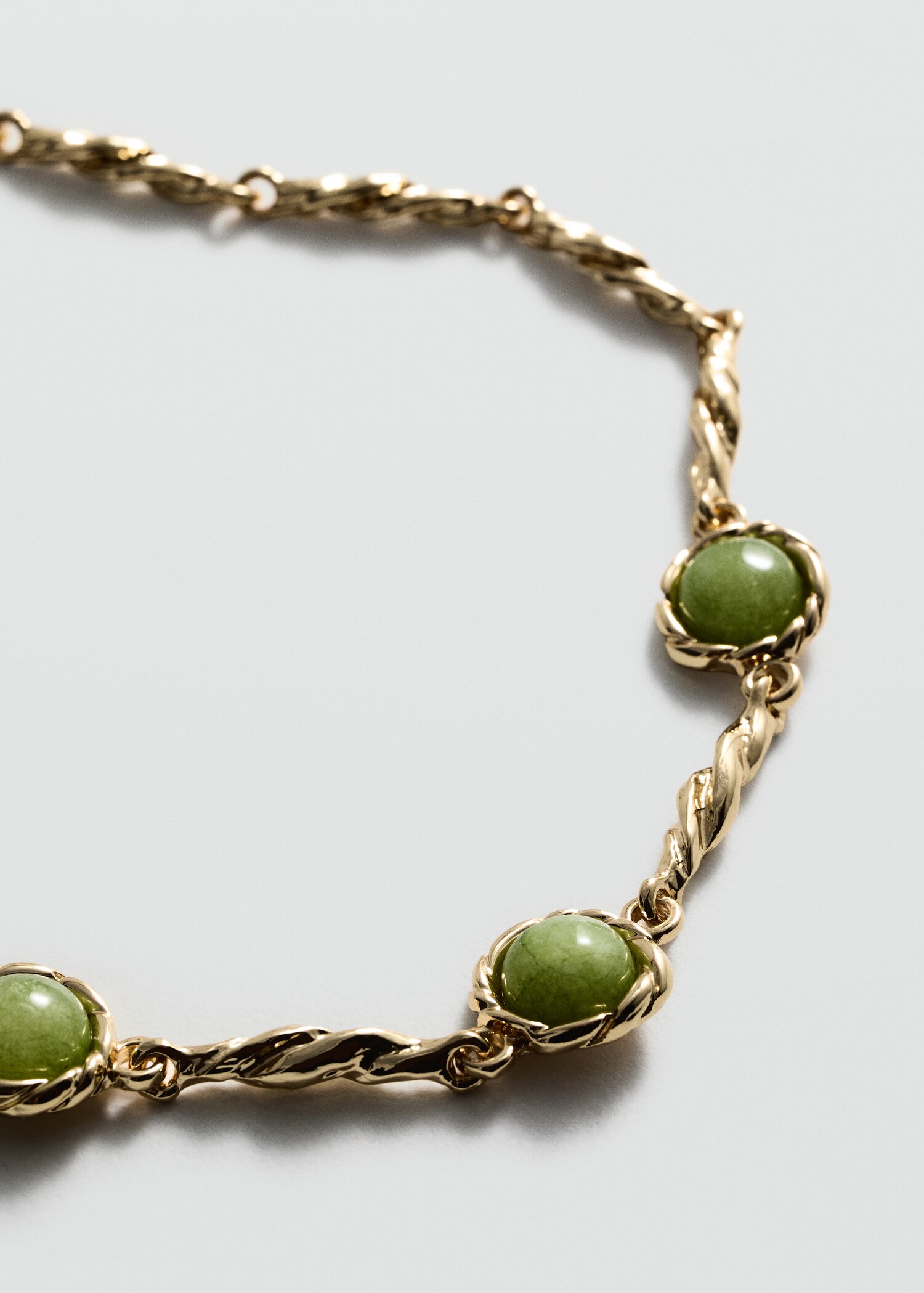 Stone chain necklace - Medium plane