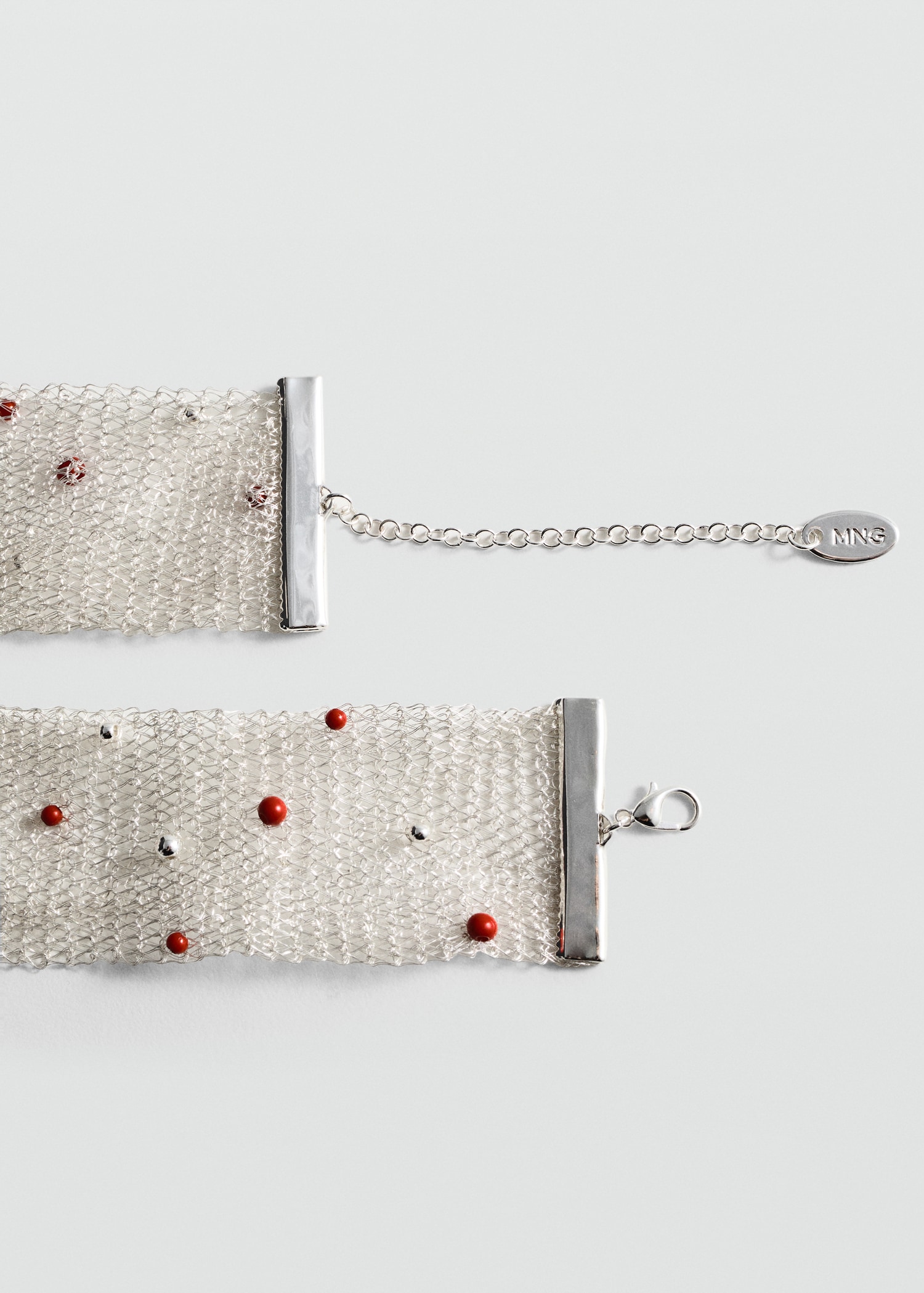 Choker with mesh beads - Medium plane