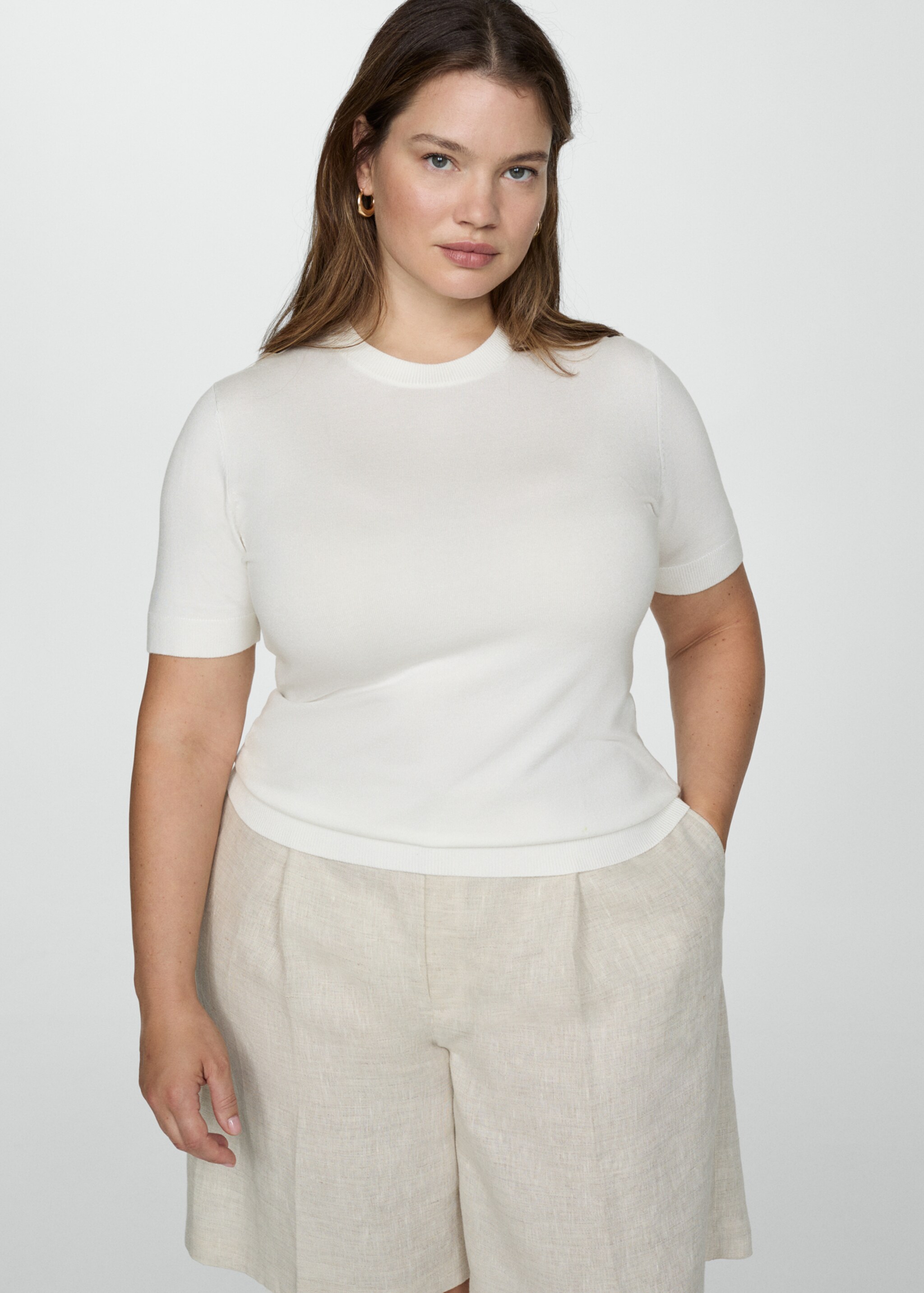 Short-sleeved fine-knit sweater - Details of the article 5