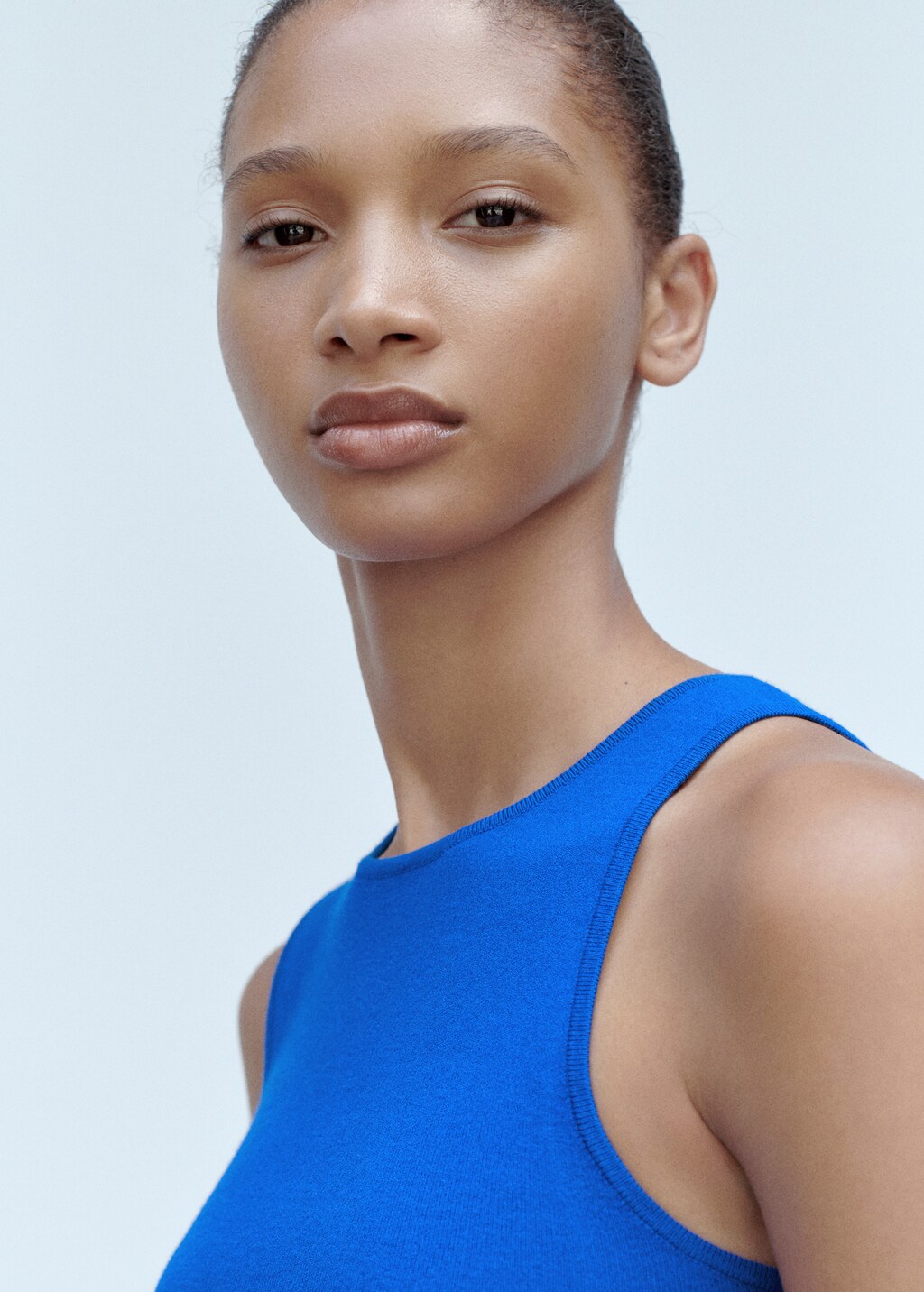 Knitted cropped top - Women | MANGO Syria