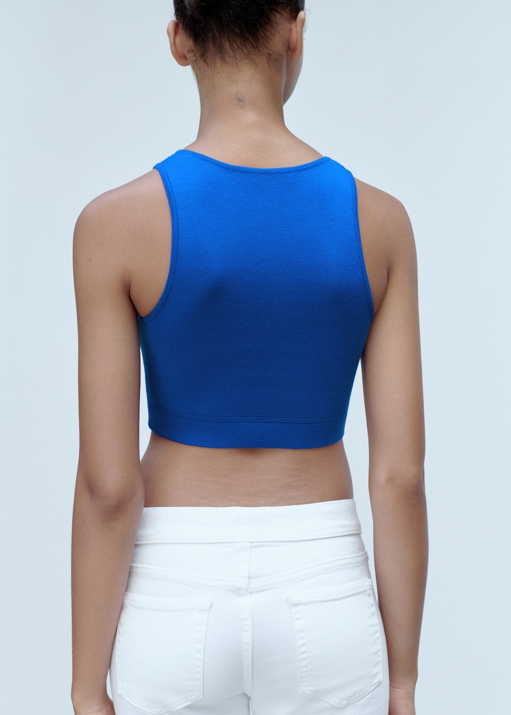 Knitted cropped top - Women | MANGO Syria