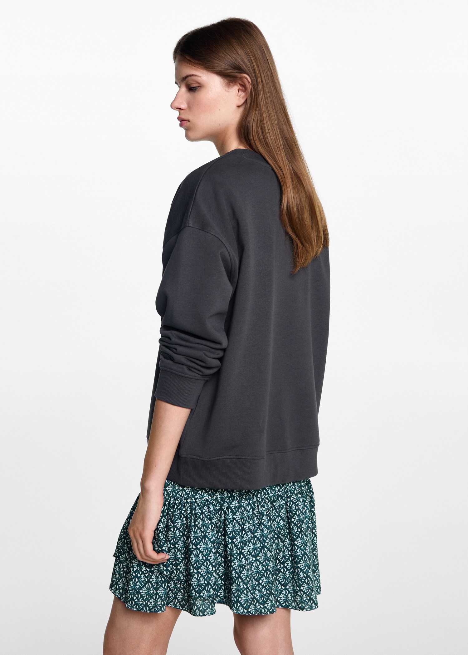 Embroidered detail cotton sweatshirt - Reverse of the article