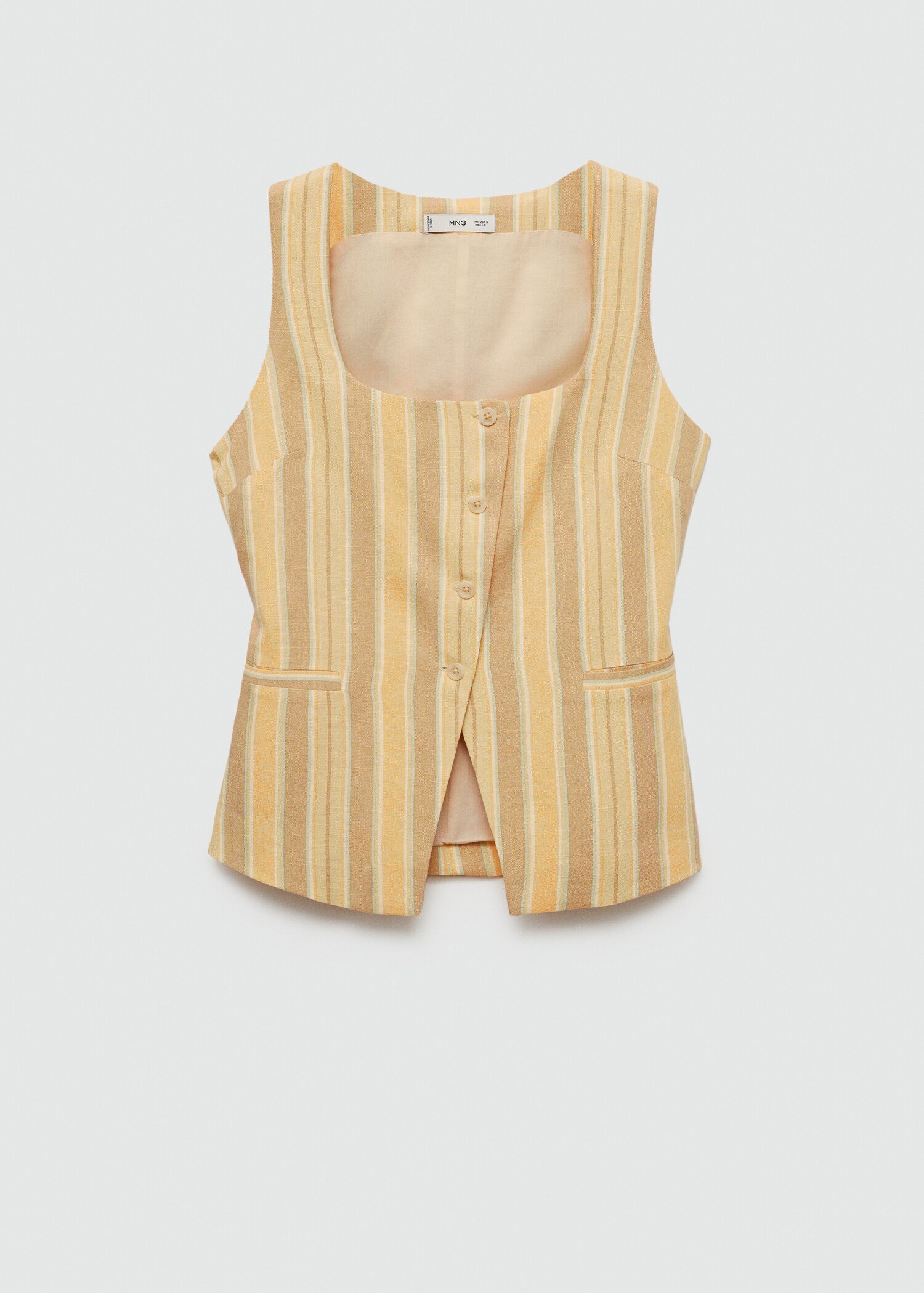 Gestreept gilet met knopen - Artikel zonder model