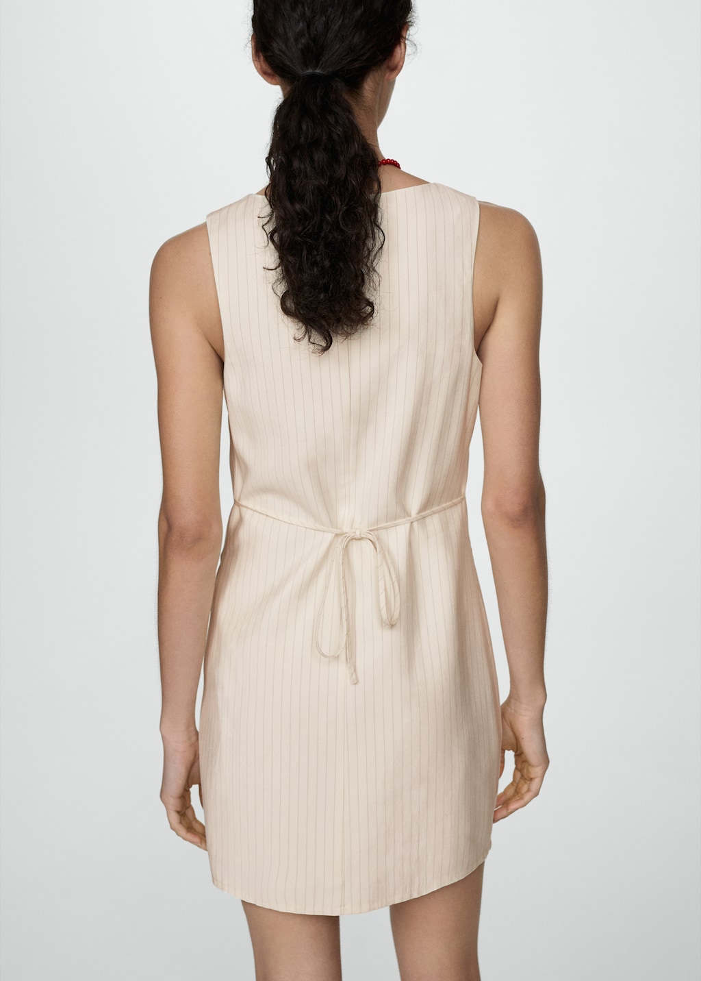 Mango striped bow dress discount