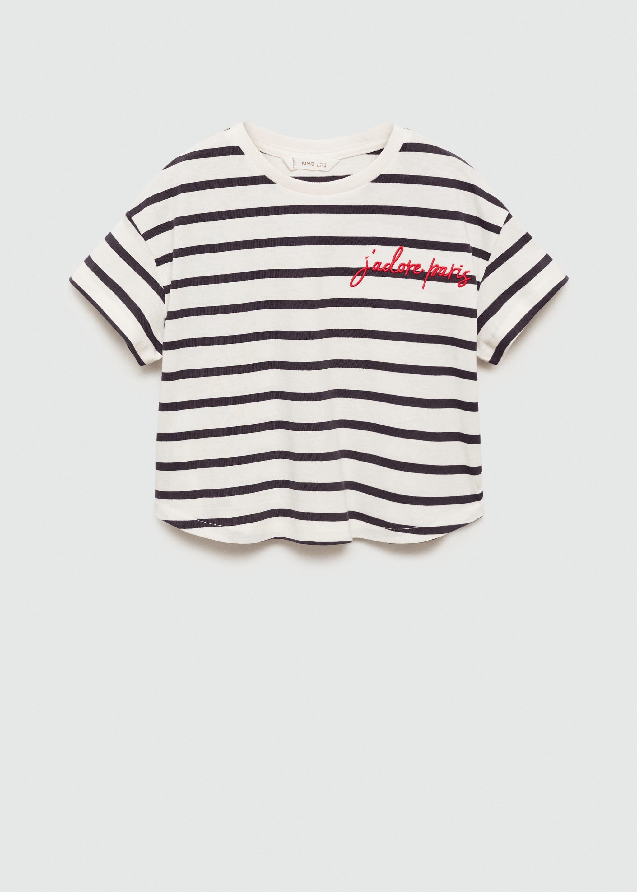 Striped t-shirt with embroidered detail - Article without model