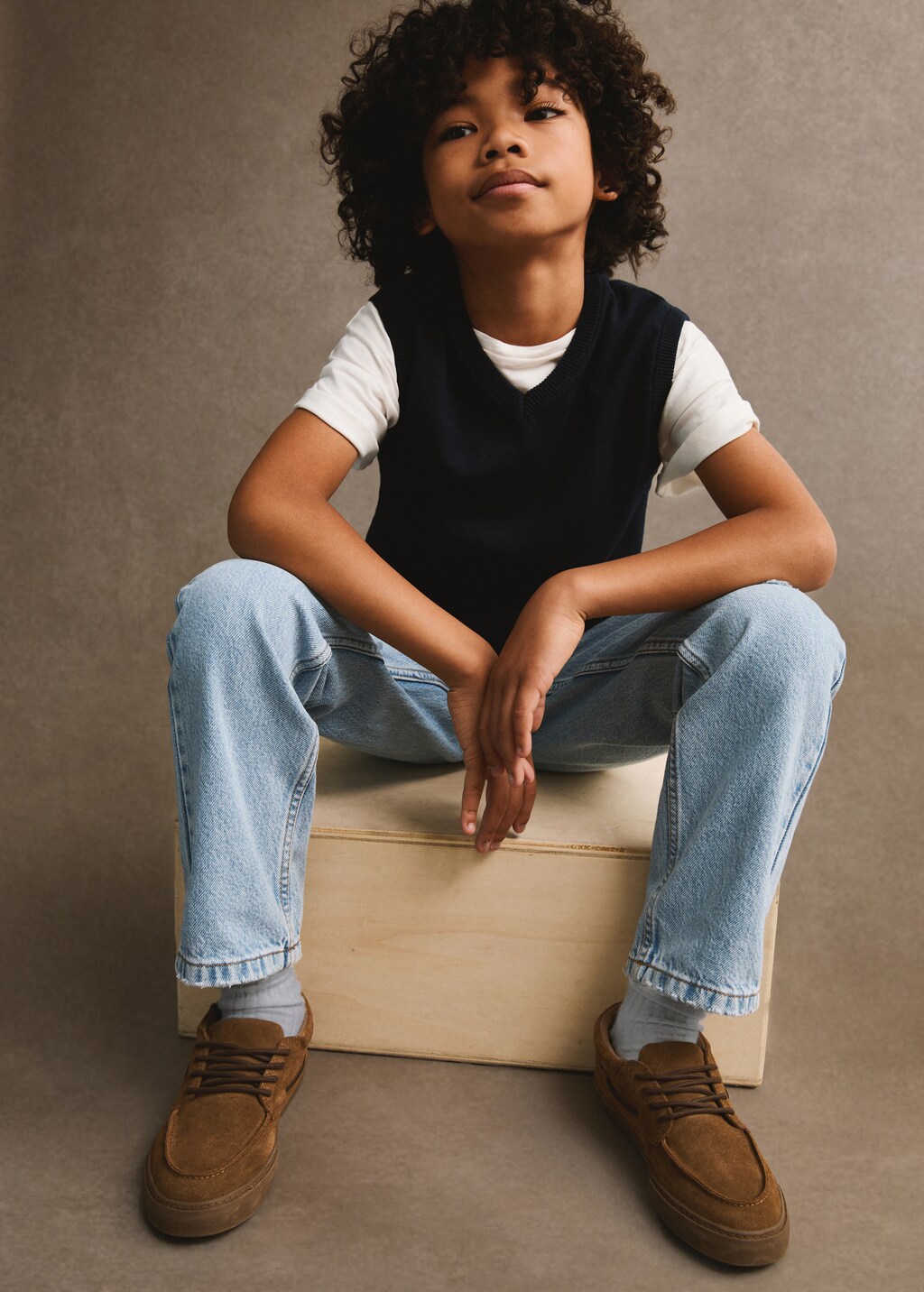 Knitted cotton vest Kids MANGO USA