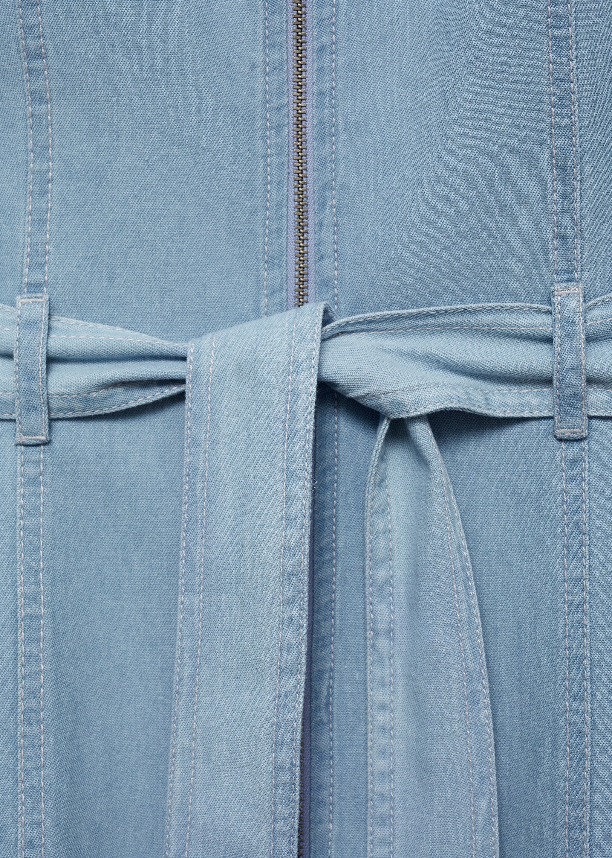 Denim dress with belt - Details of the article 0