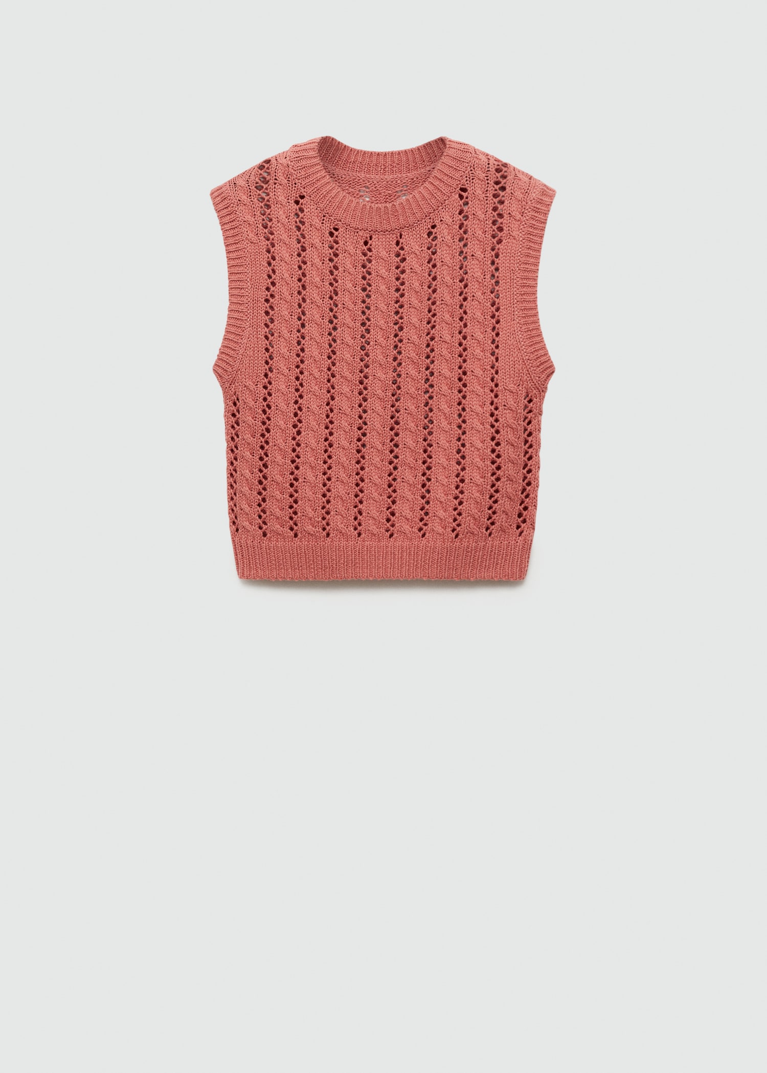 Knitted gilet with openwork details - Article without model