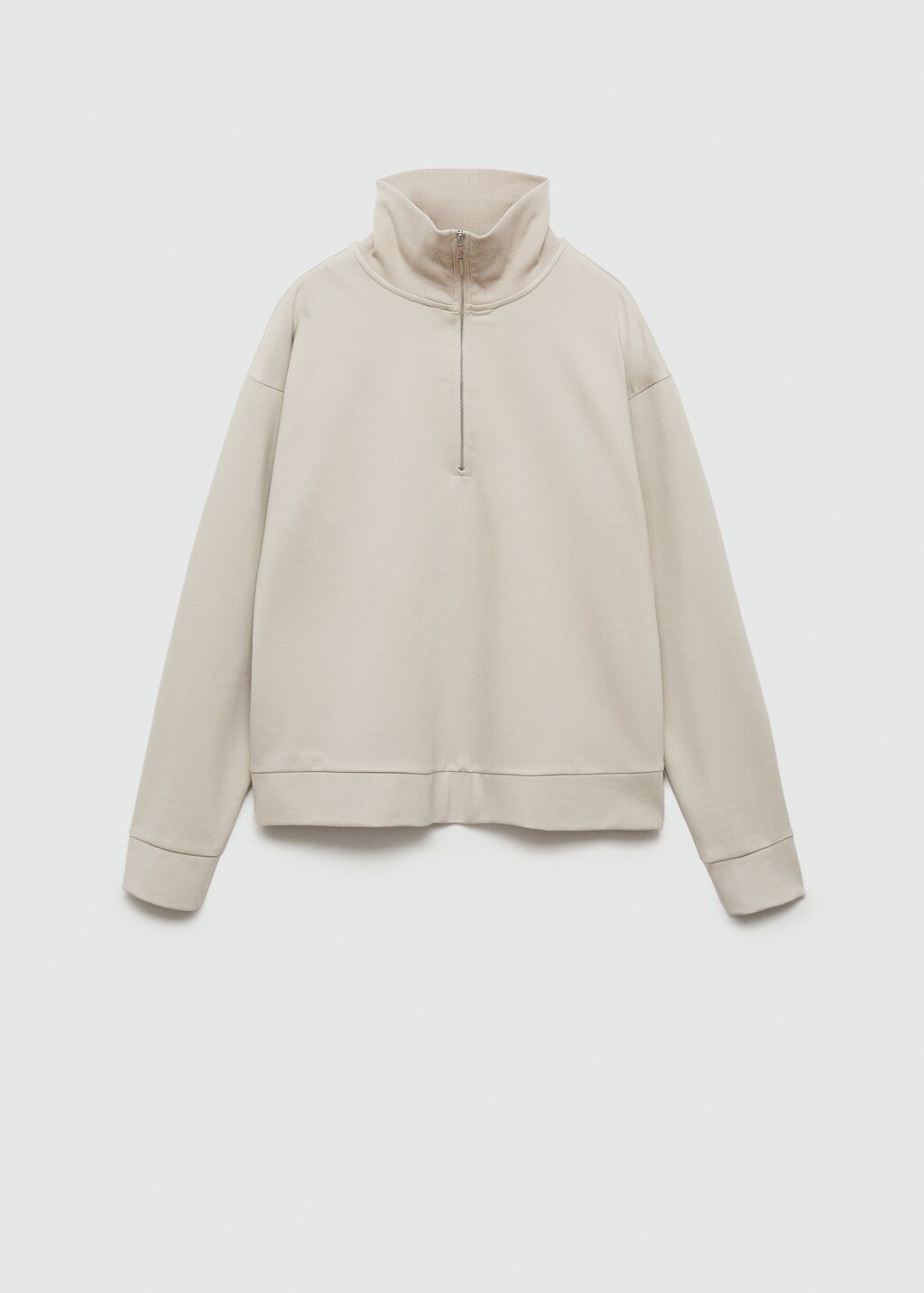 Zipper high collar sweater