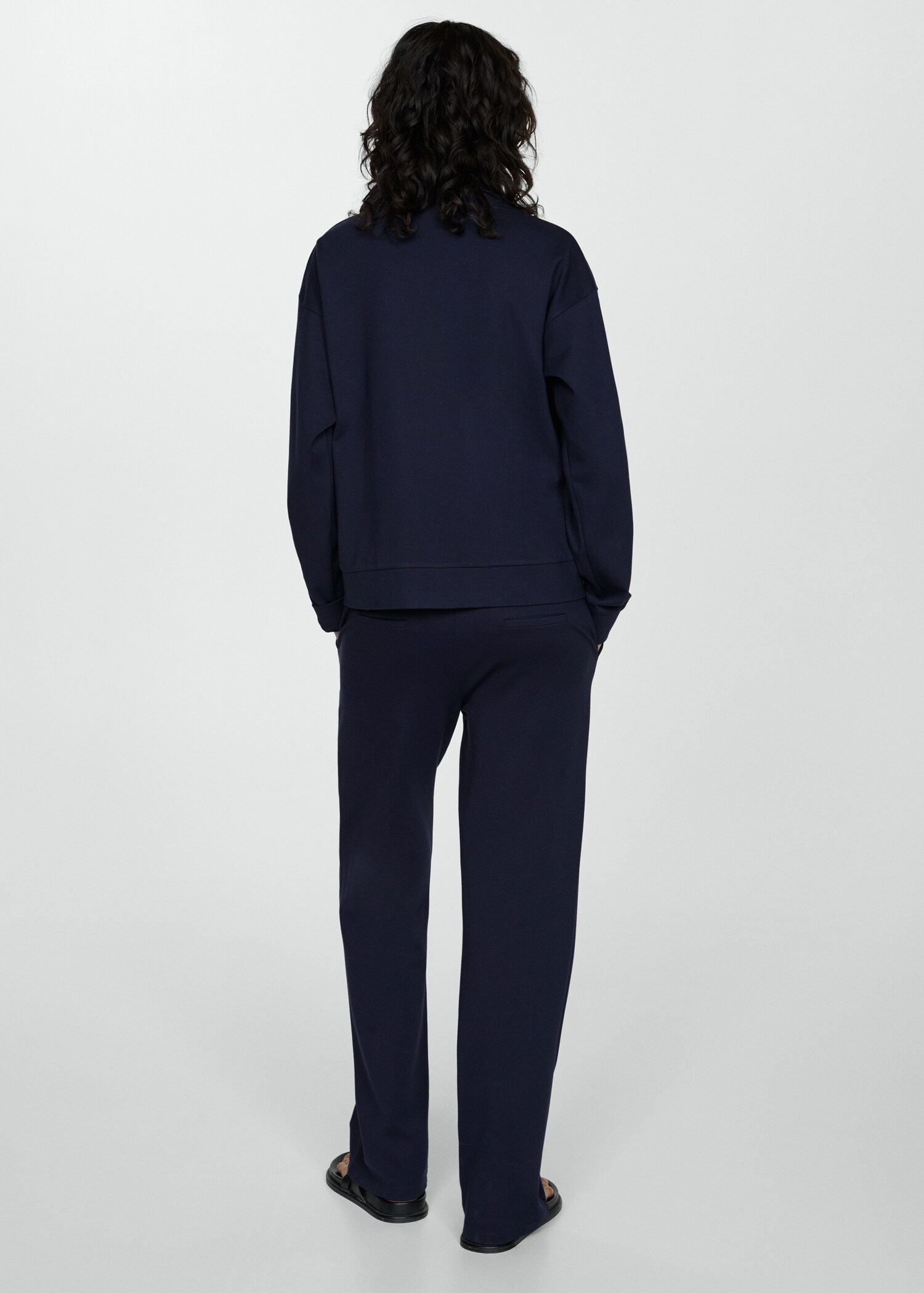 Sweatshirt met opstaande kraag met rits - Achterkant van het artikel