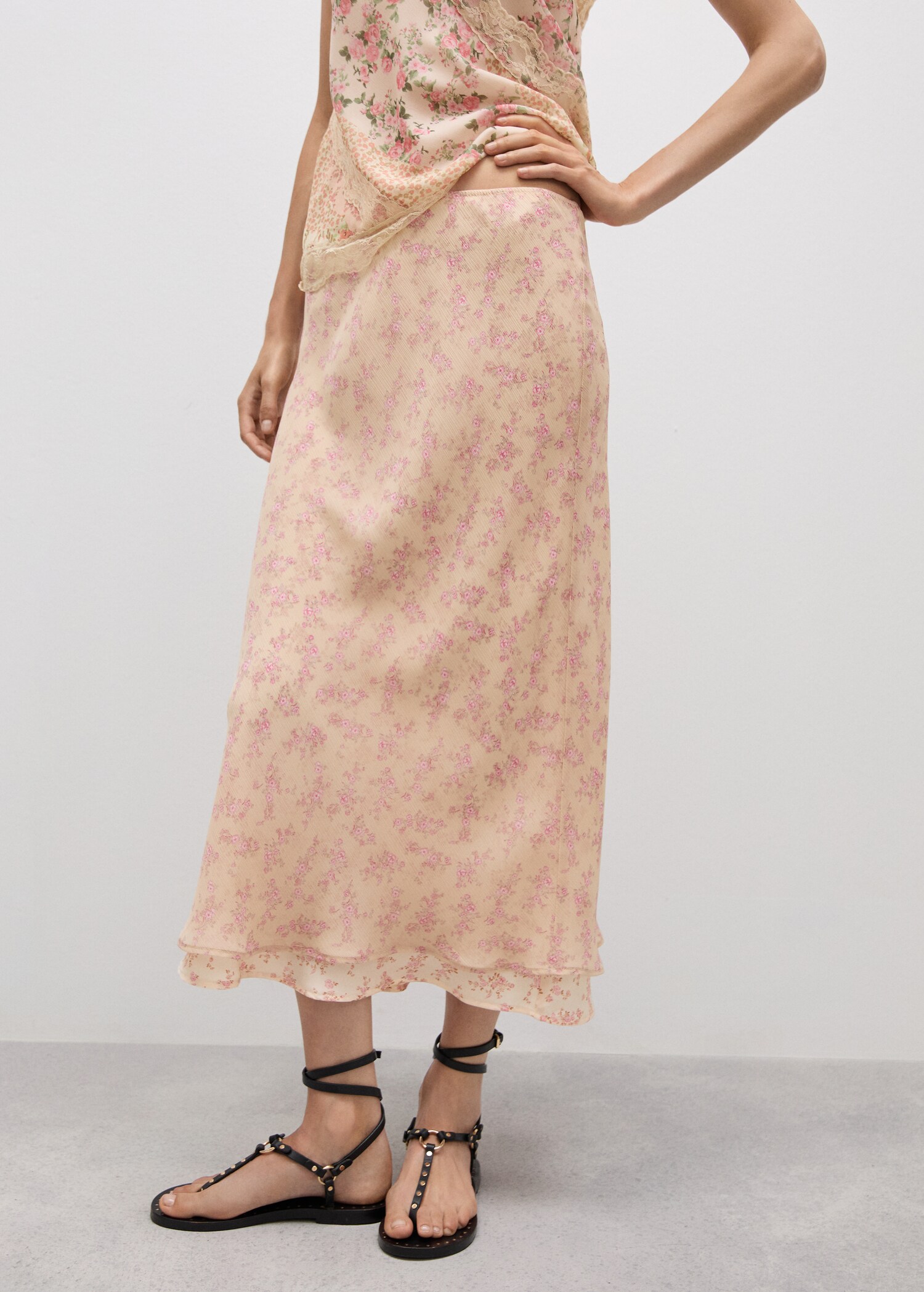 Floral-print long skirt - Medium plane