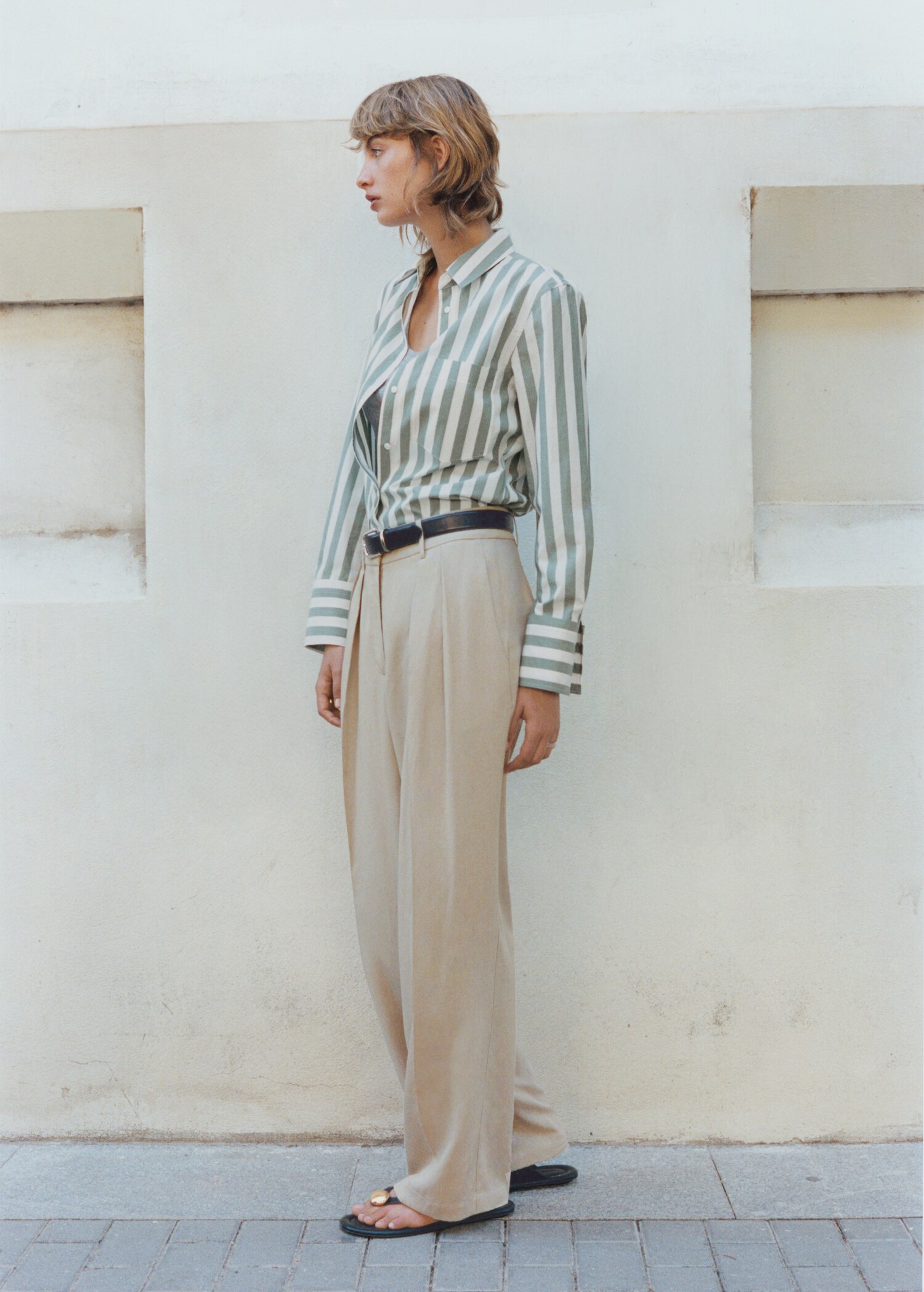 Wideleg lyocell trousers - Details of the article 7