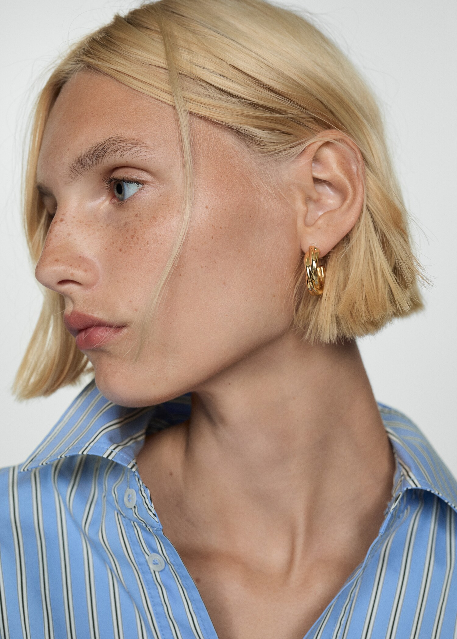 Striped wrap shirt dress - Details of the article 1