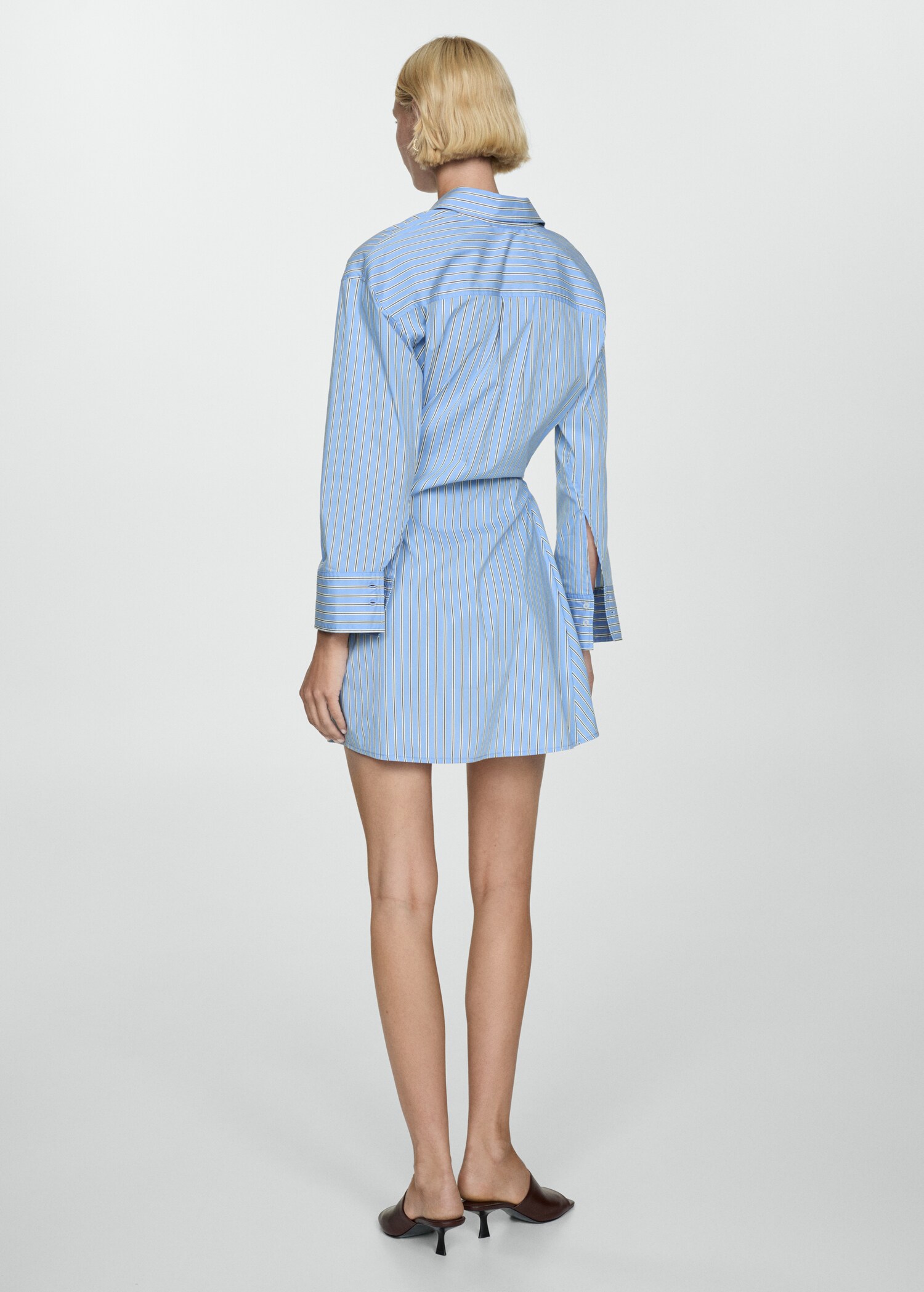 Striped wrap shirt dress - Reverse of the article