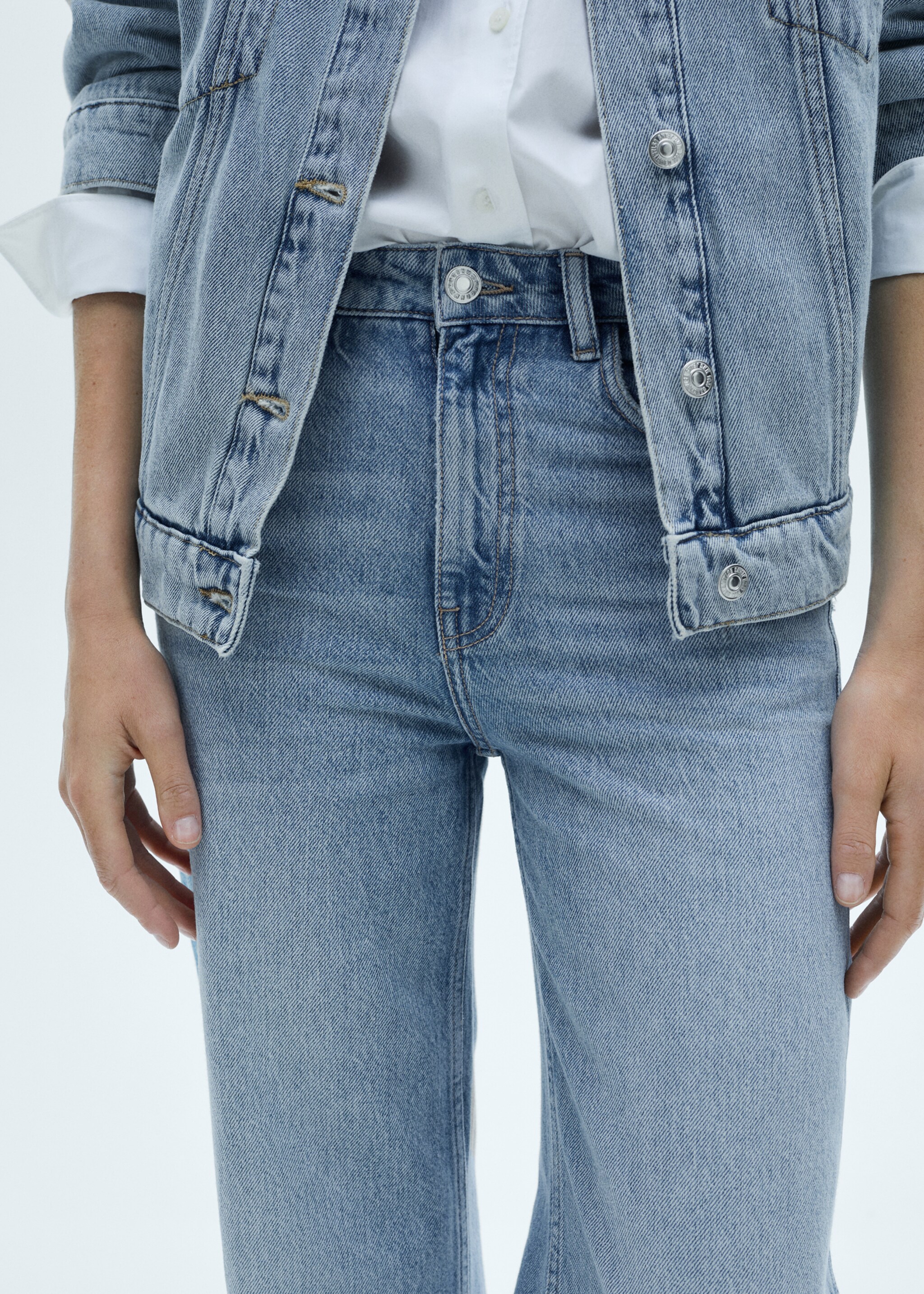 Danila high-waisted wide leg jeans - Details of the article 6, Medium Blue. Ref: 77044056-00.