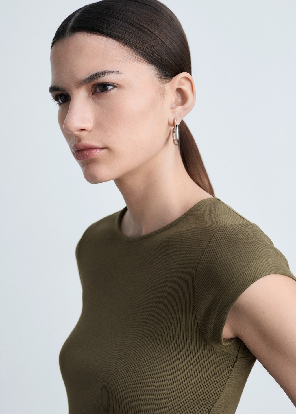 Flared dress combined fabric