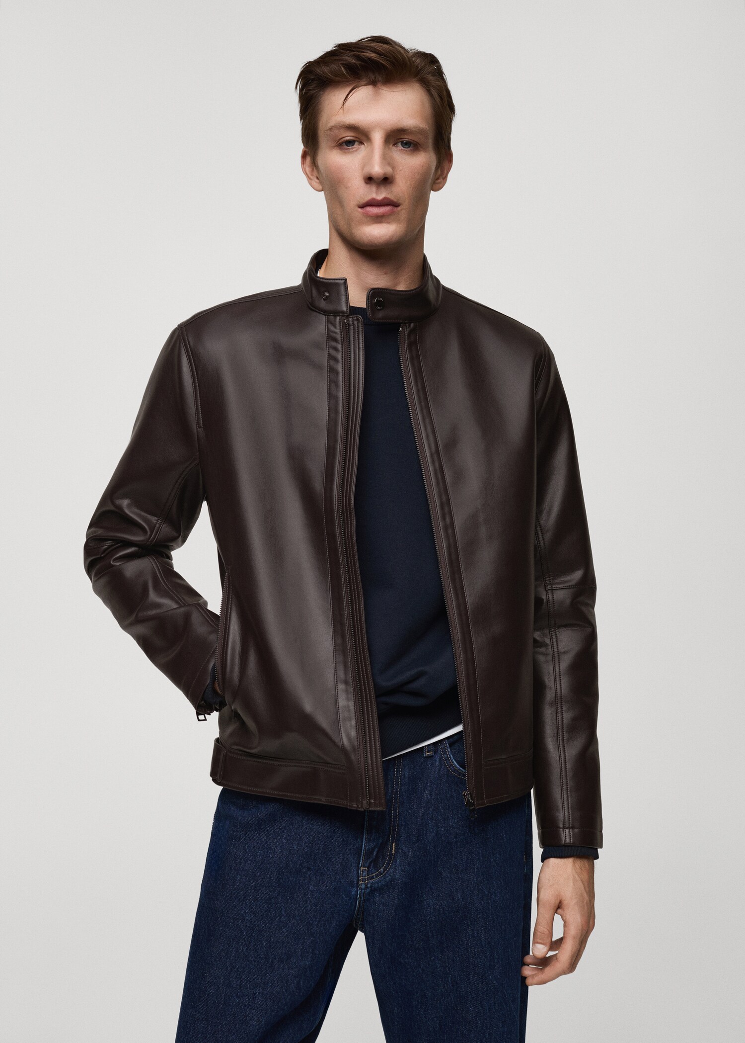 Nappa leather-effect jacket - Medium plane