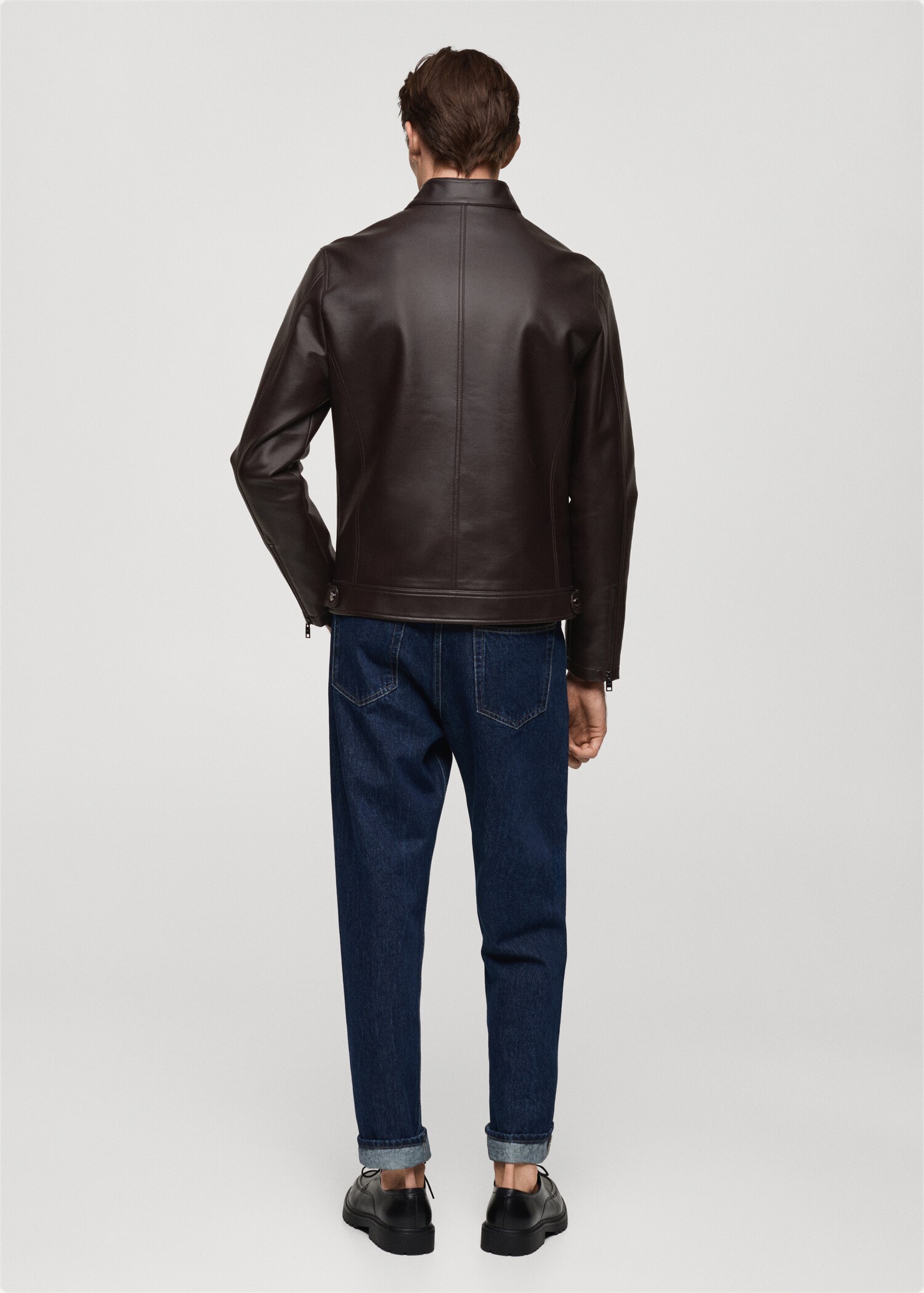 Nappa leather-effect jacket - Reverse of the article