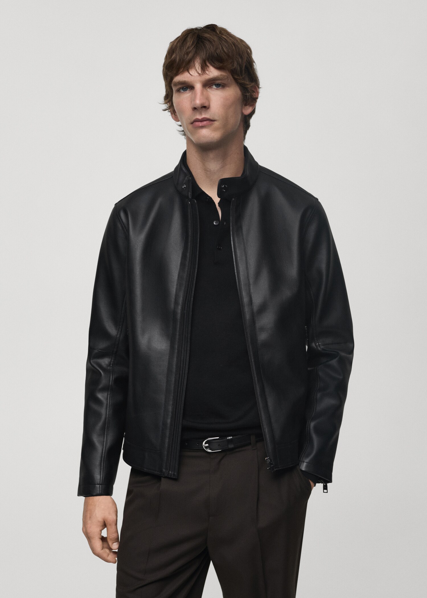 Nappa leather-effect jacket - Medium plane
