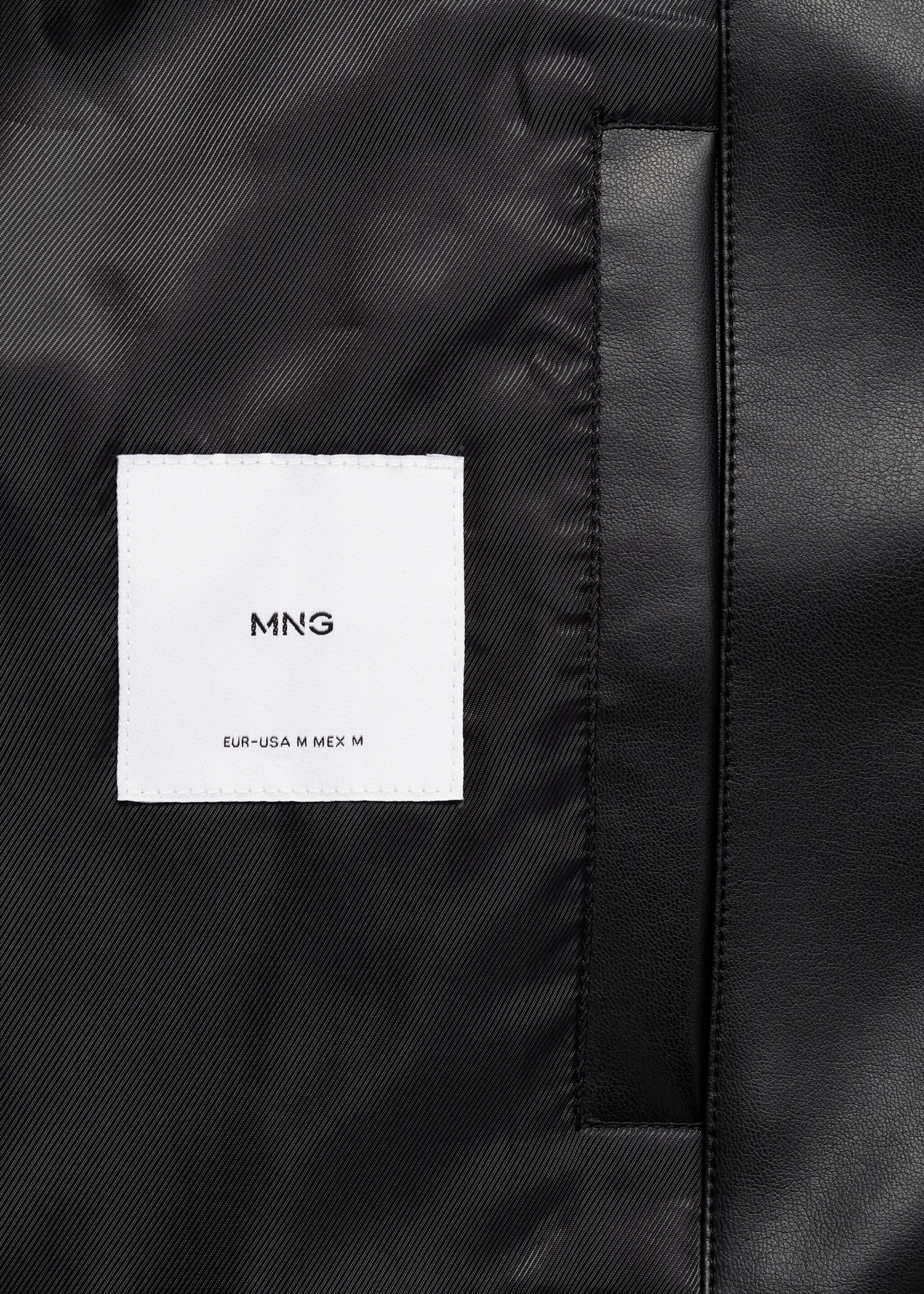 Nappa leather-effect jacket - Details of the article 0, Black. Ref: 77044432-00.