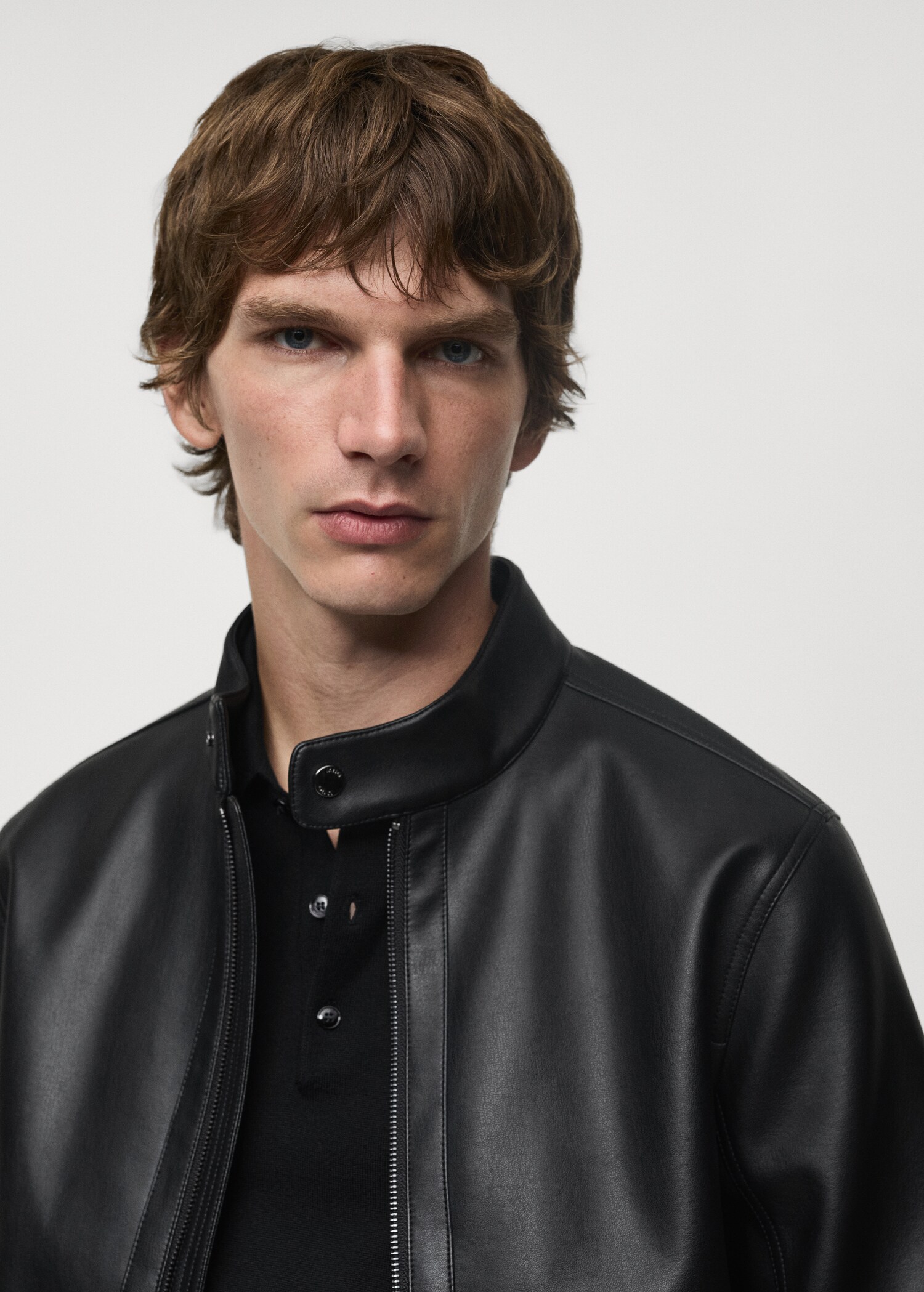 Nappa leather-effect jacket - Details of the article 1