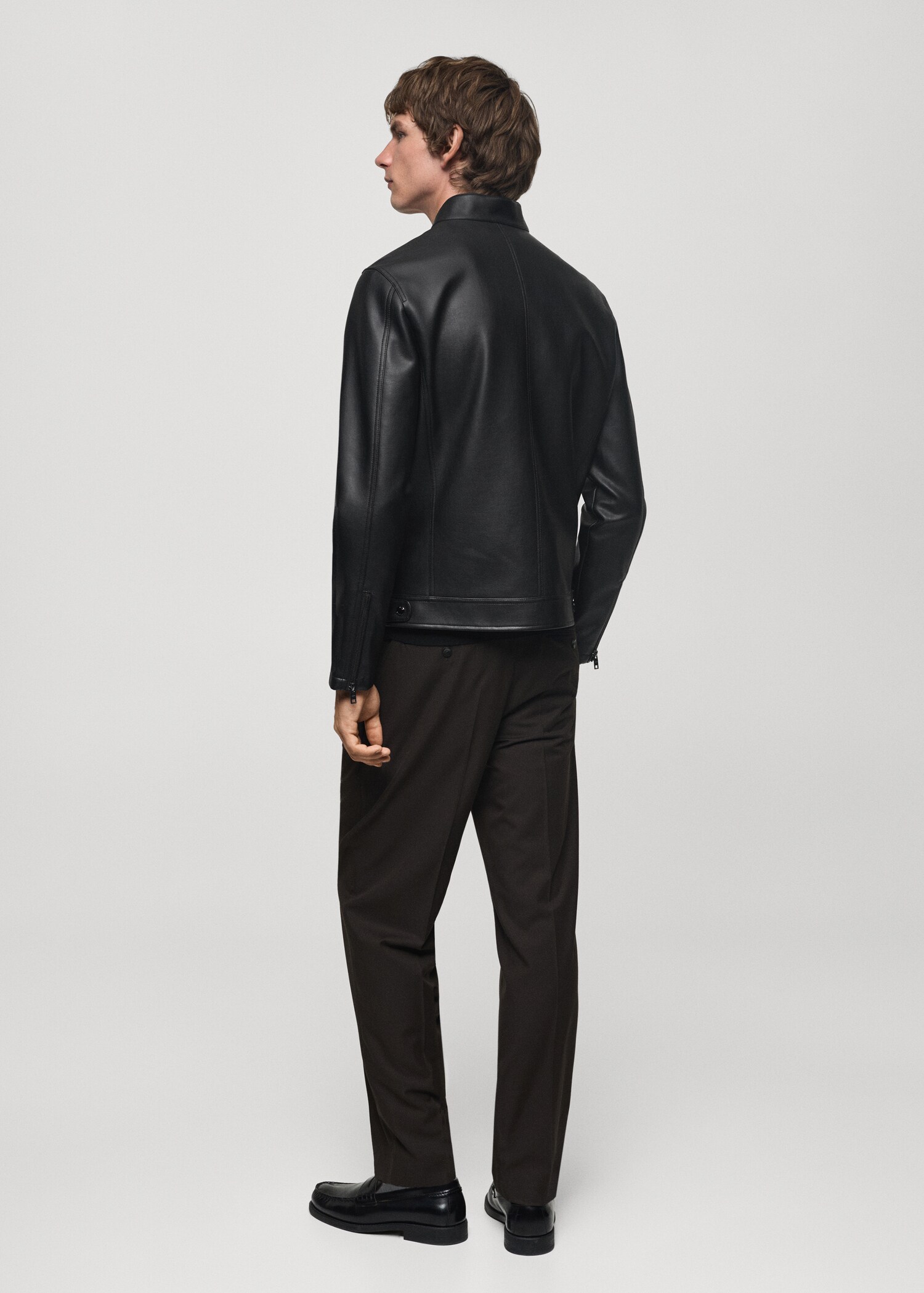 Nappa leather-effect jacket - Reverse of the article