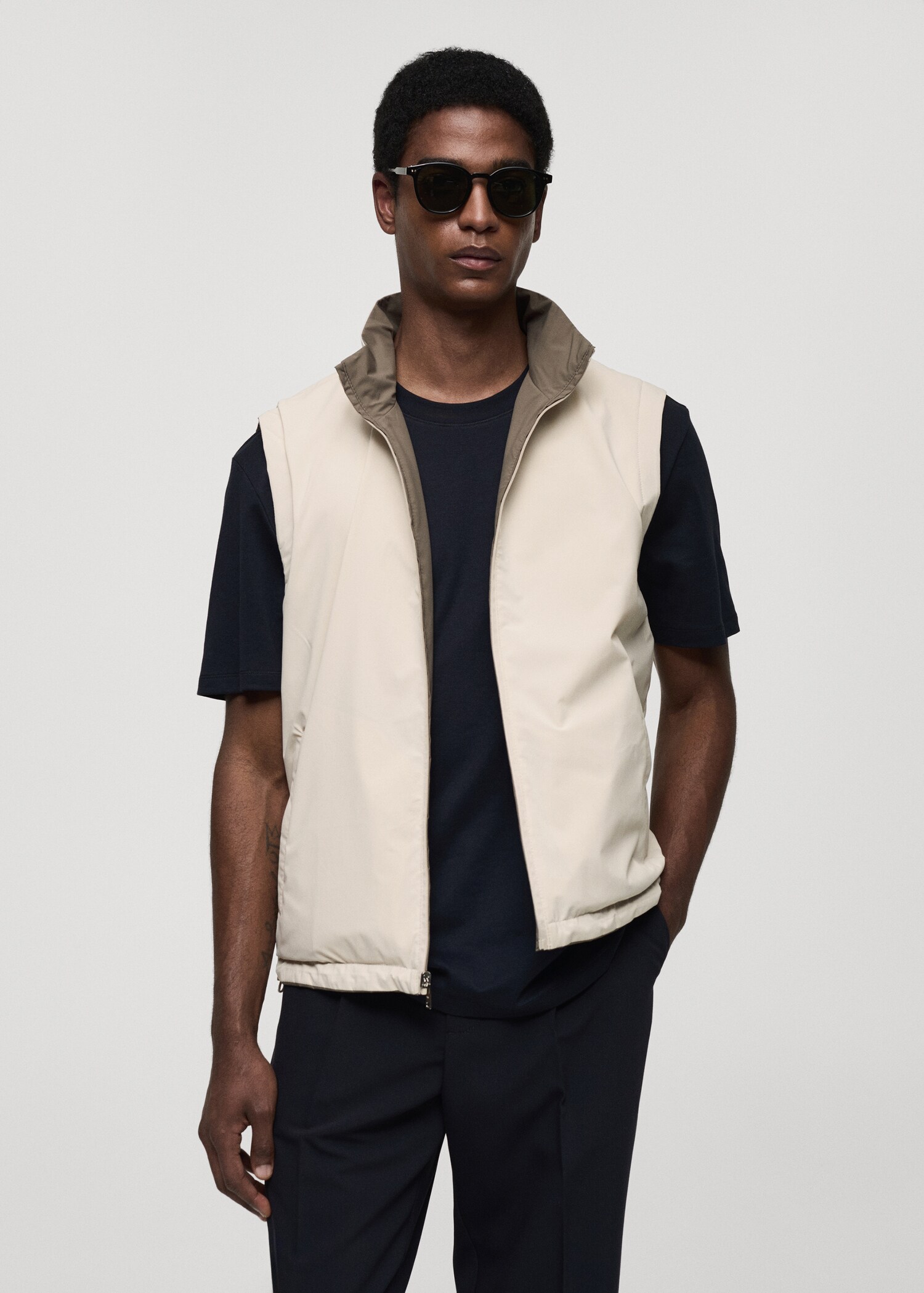 Chaleco reversible water repellent - Plano medio