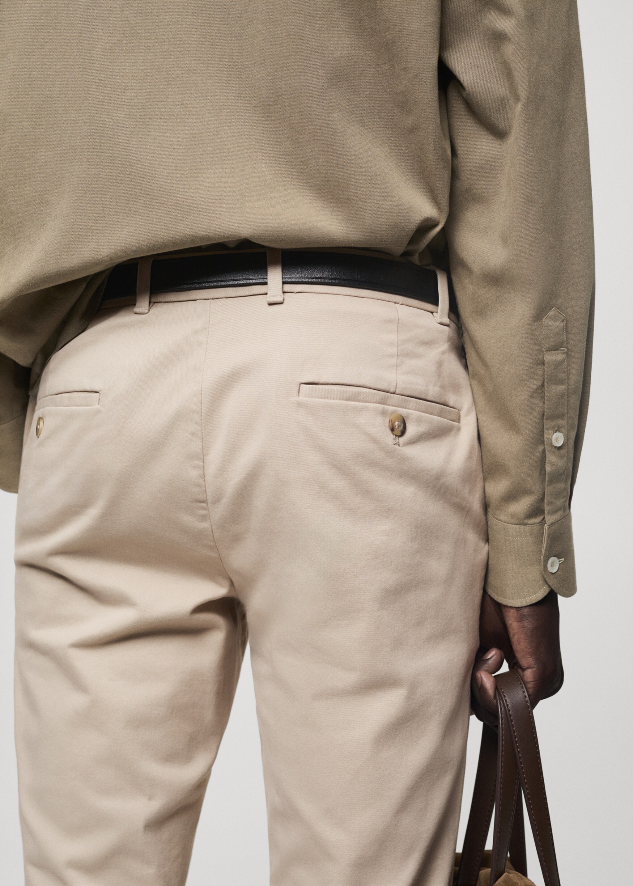 Dar kesim serj chino pantolon - Ürün detayı 6