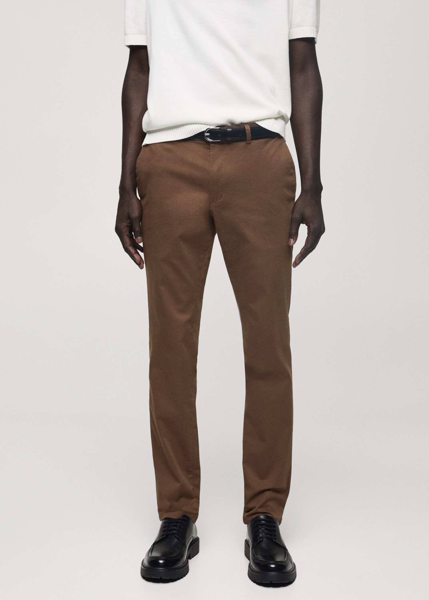 Slim fit serge chino trousers - Medium plane
