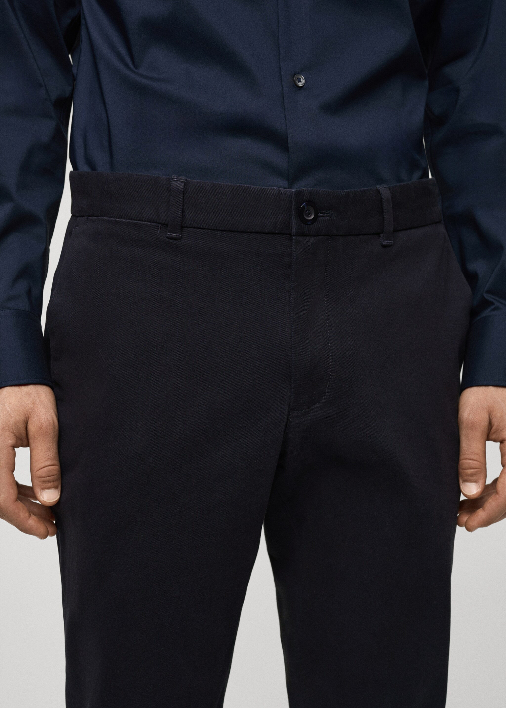 Slim fit serge chino trousers - Details of the article 1