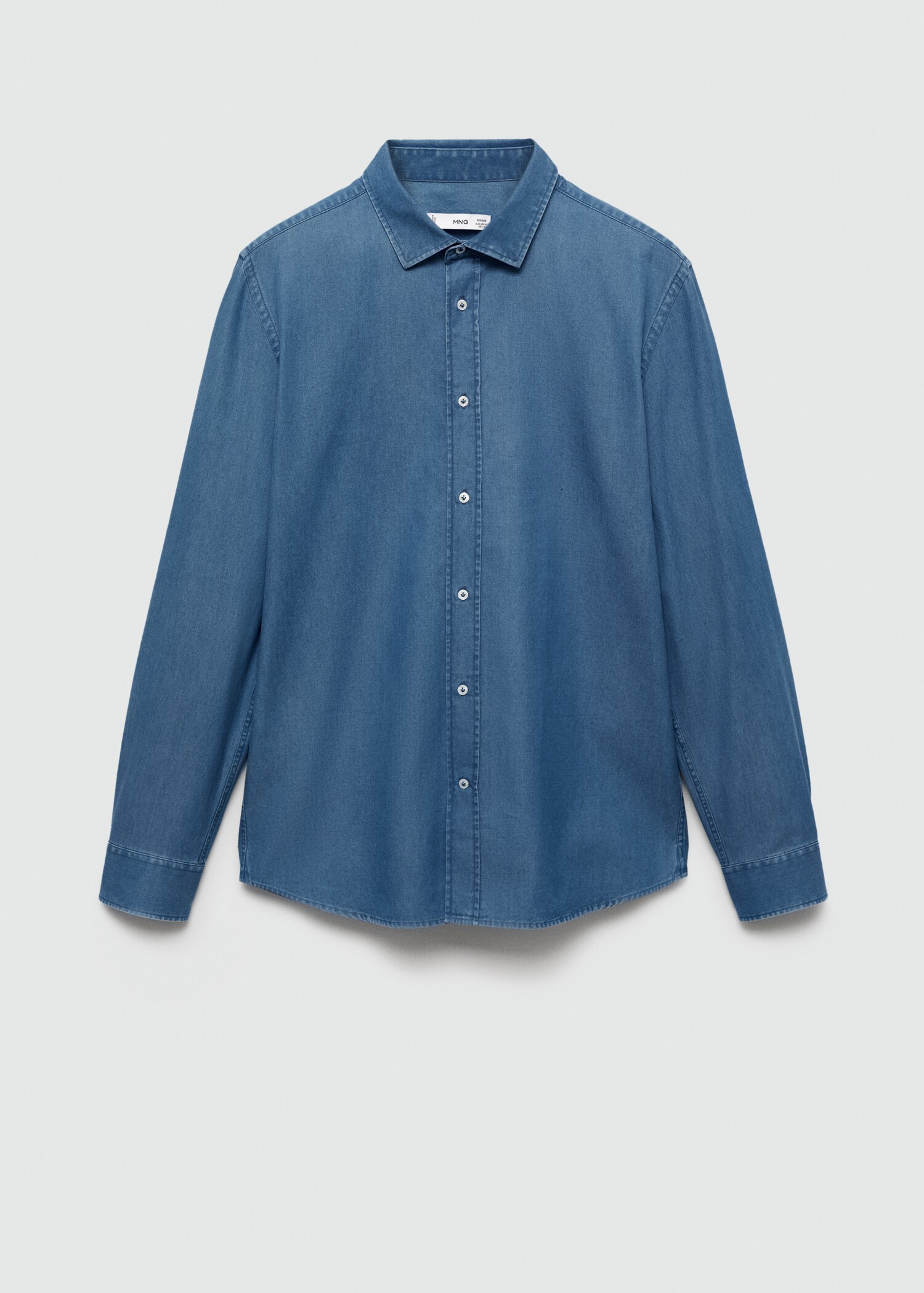 Slim fit cotton chambray shirt - Article without model