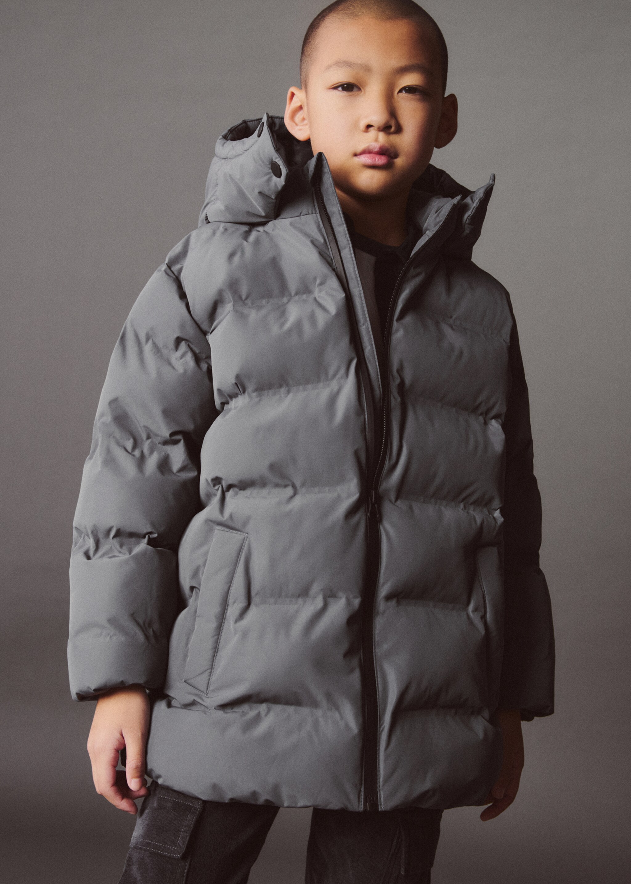 Hood quilted coat - Details of the article 5