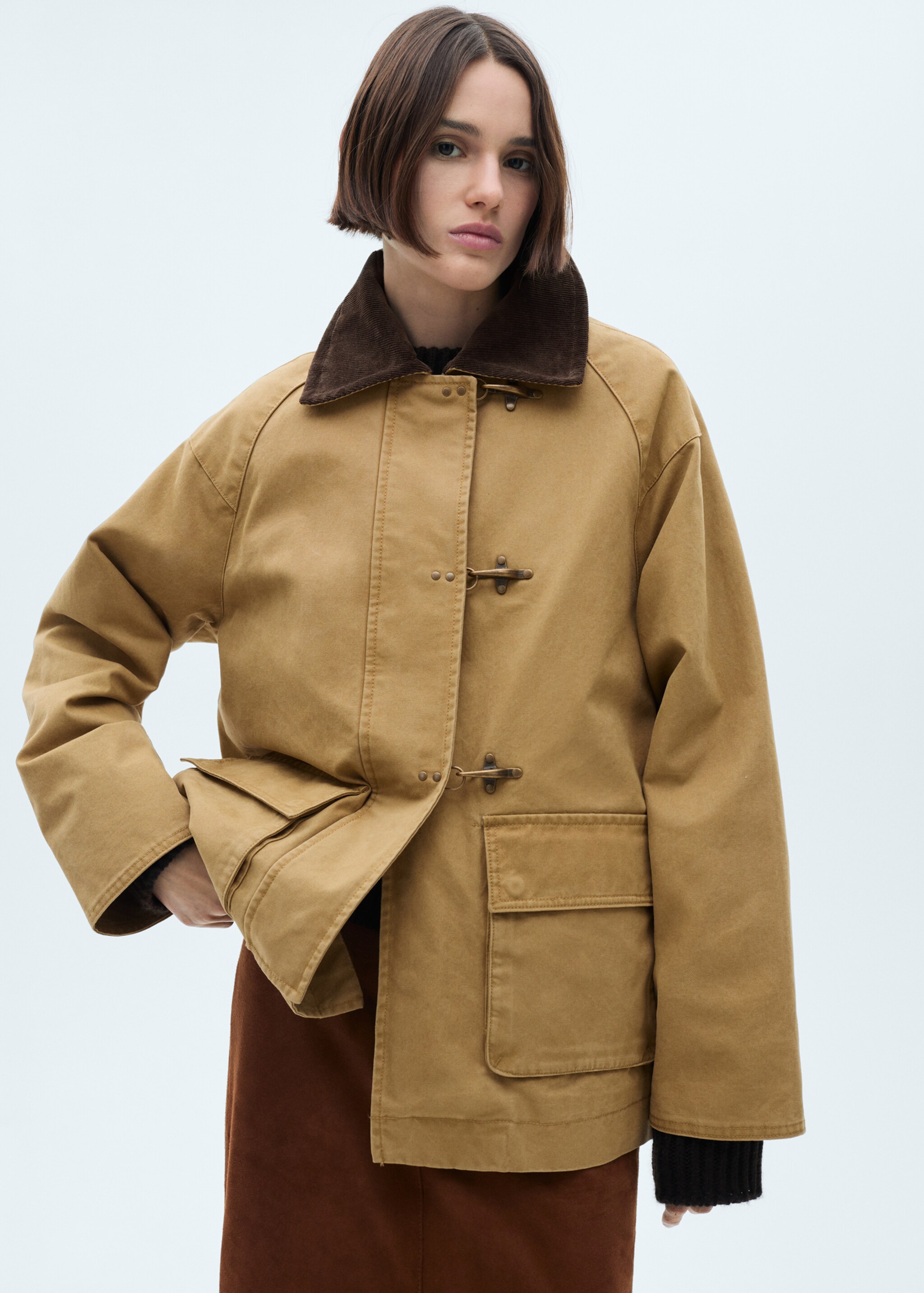 Parka algodón bolsillos - Plano medio